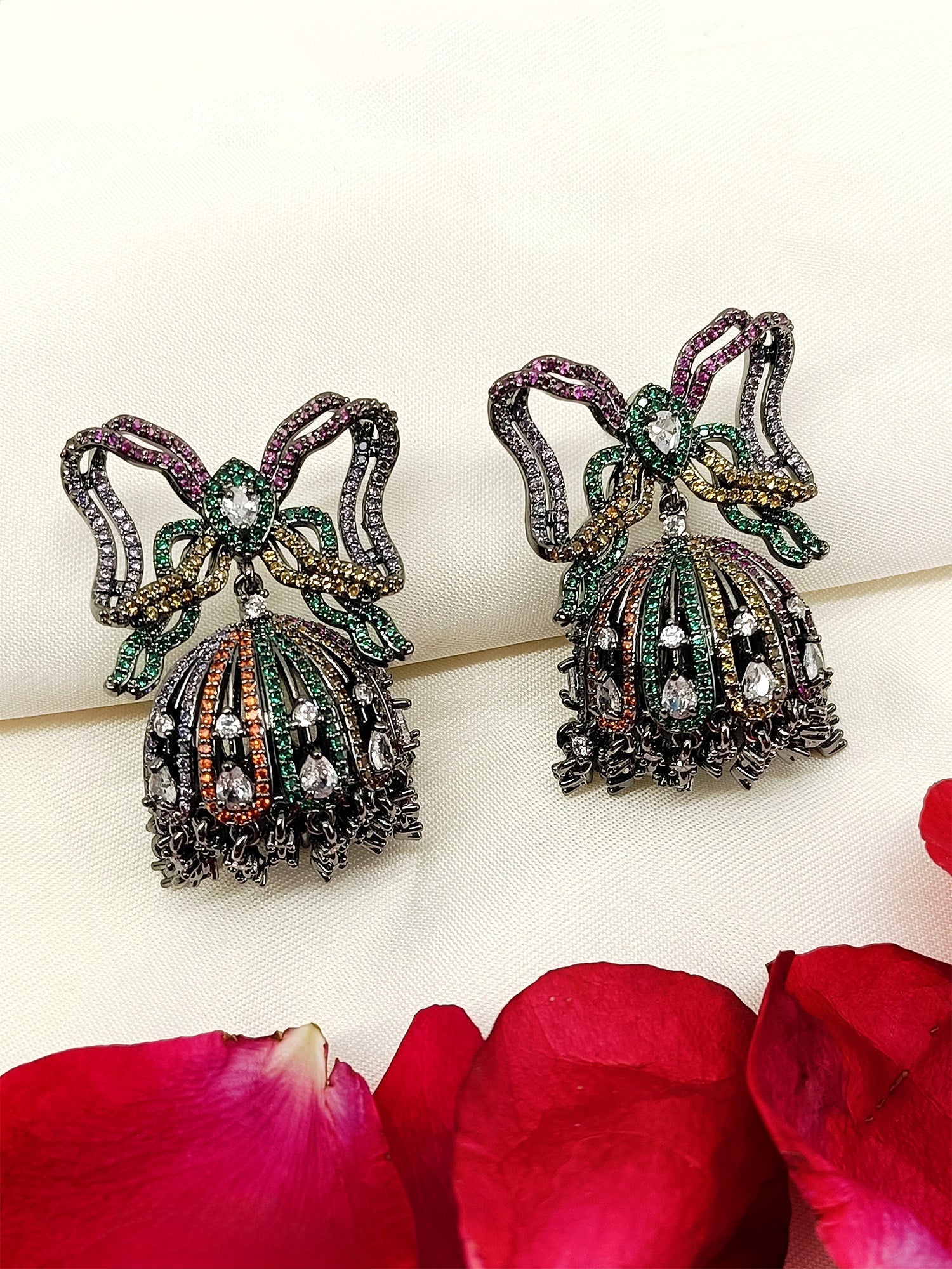 Askarya Multi Colour Victorian Jhumki - qivii