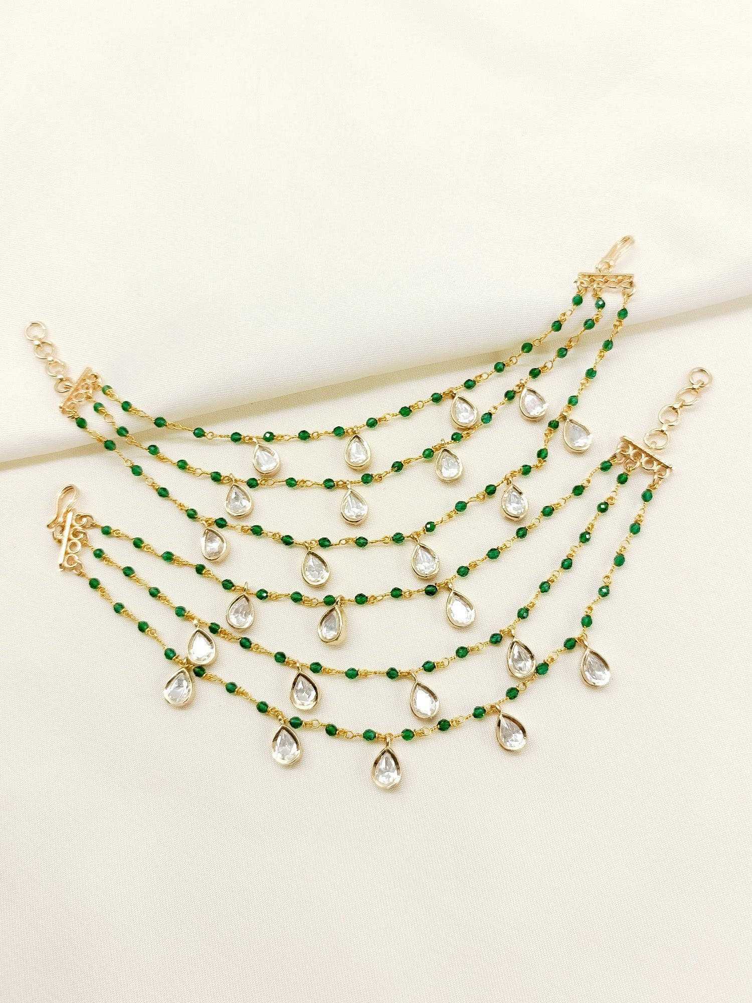 Kishvya Green Traditional Ear Chain