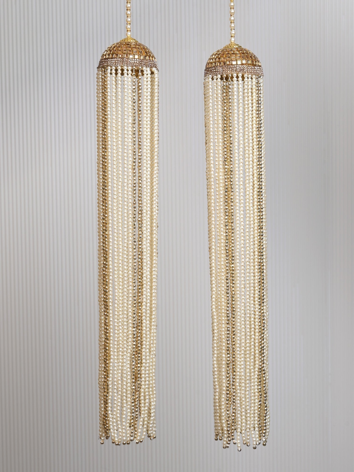 Nazla Traditional Long Pearl & Kundan Kalire - qivii