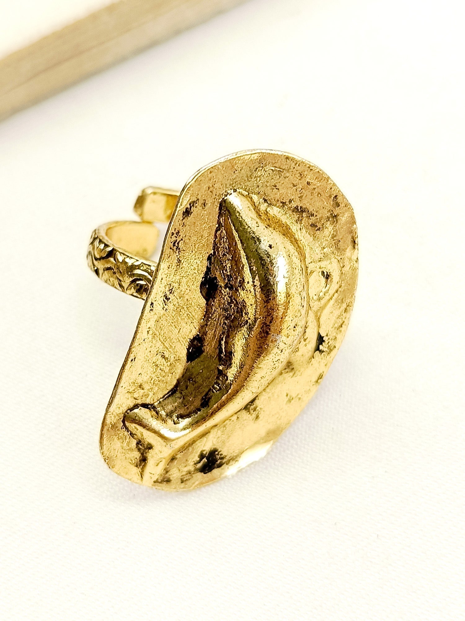 Nimisha Golden Tribal Finger Ring - qivii