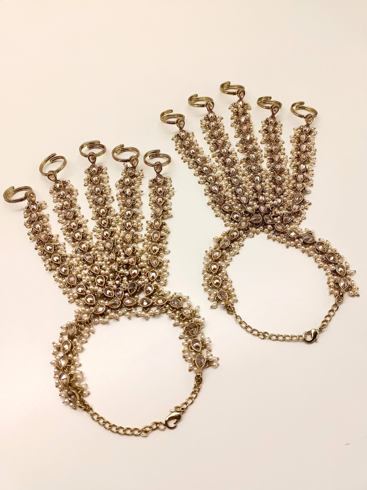 Binodini Copper Polki Hathphool Set Of 2 - qivii