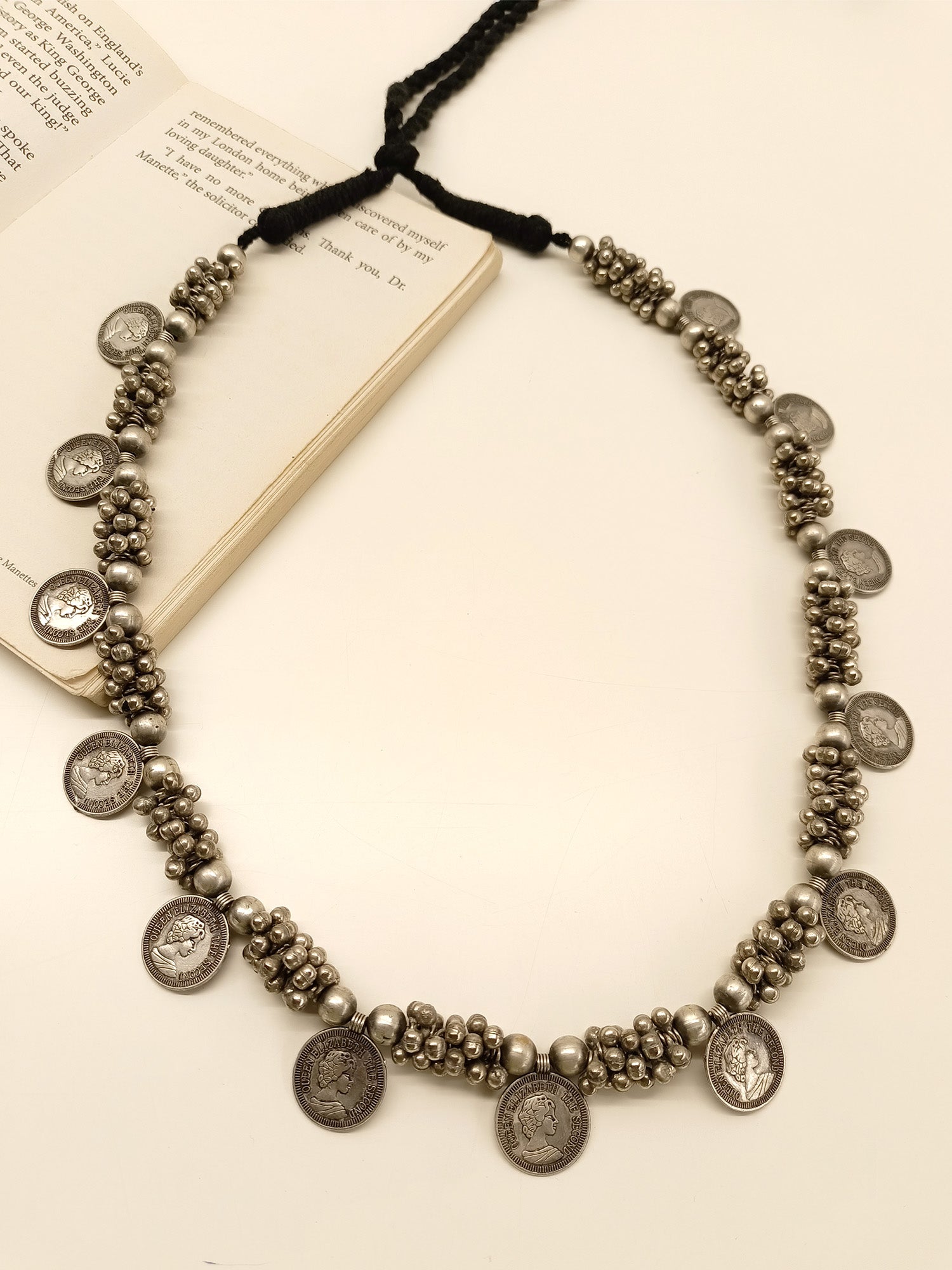 Nadia German Silver Oxidized Neckpiece