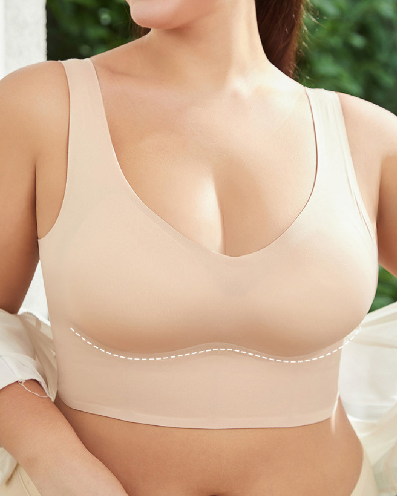 Women's Food Grade-Silicone Deep Cup Seamless Full Coverage Comfort Bras - By Qivii