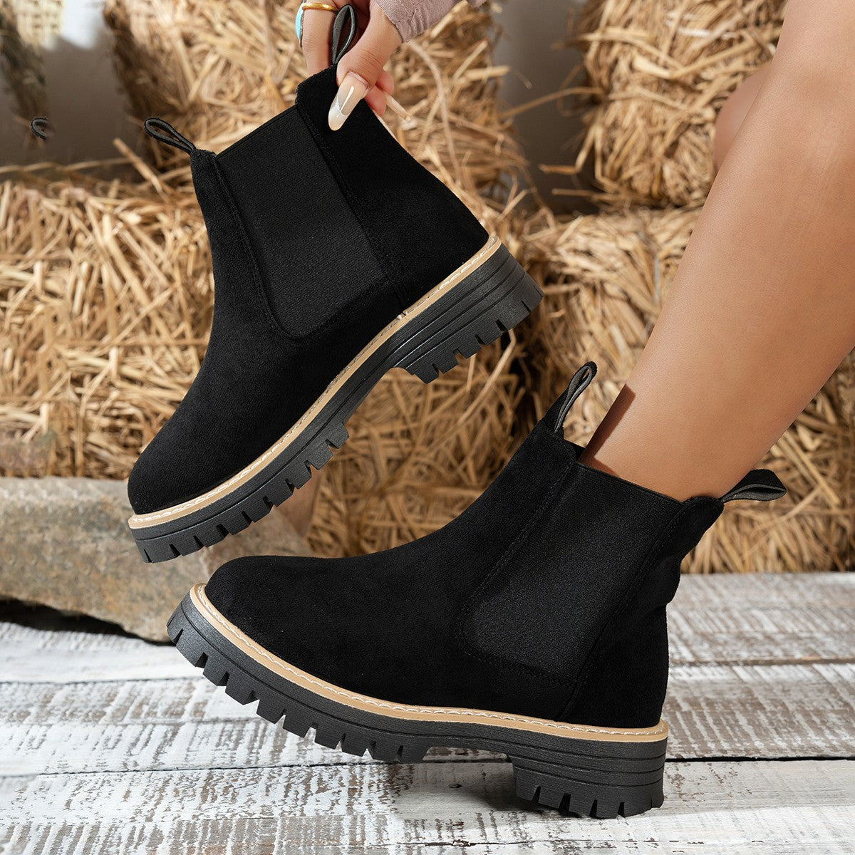 Women's ClassicKick Boots - Effortless Slip-On Ankle Boots with Chelsea Style (US 5-10.5)