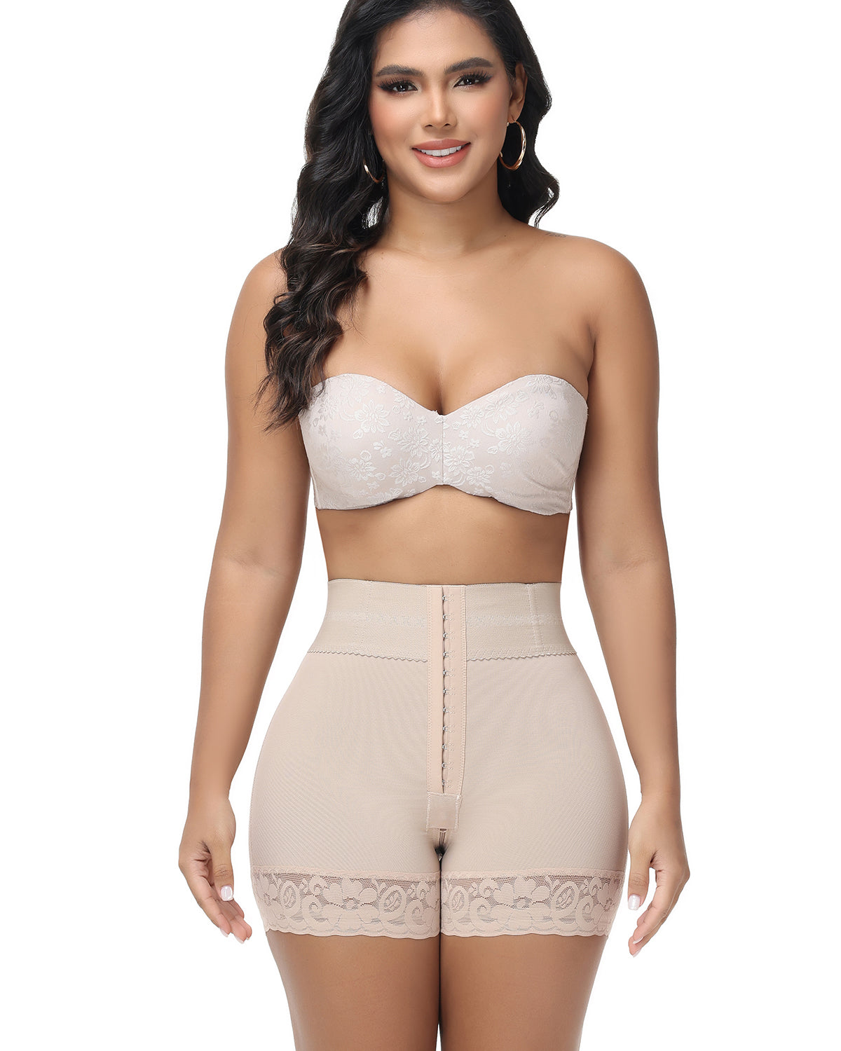 Shapshe® Double Compression High Waisted BBL Shorts With Mid-section Tummy Control Panties