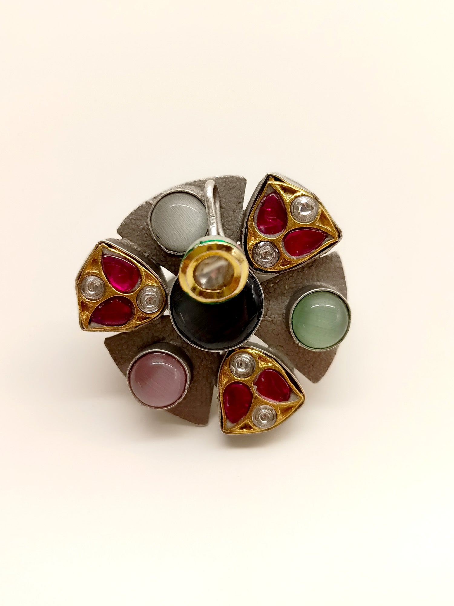 Anamika Multi Colour Oxidized Finger Ring - qivii