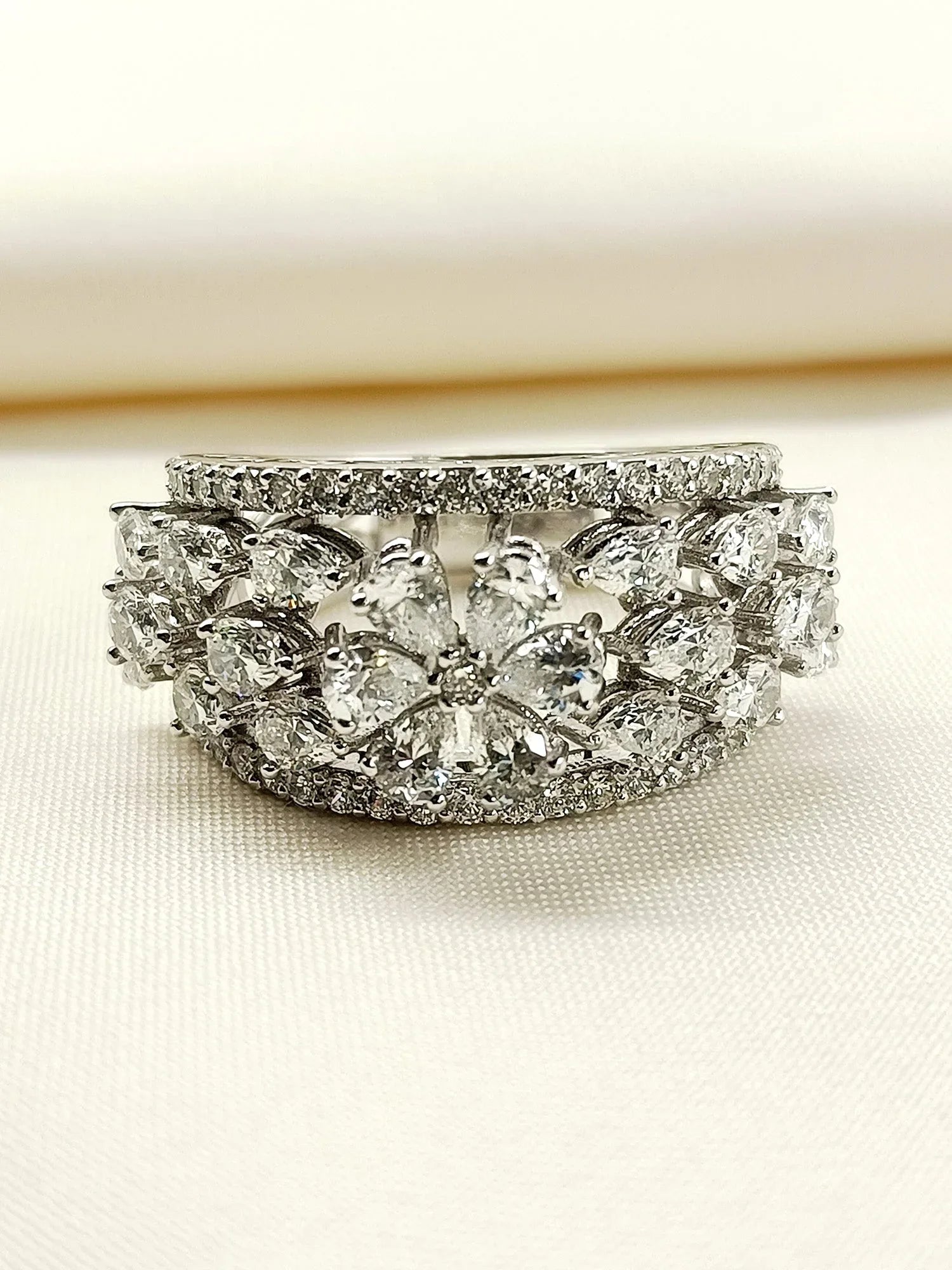 Rijul 92.5 Silver Swarovski Stone Finger Ring