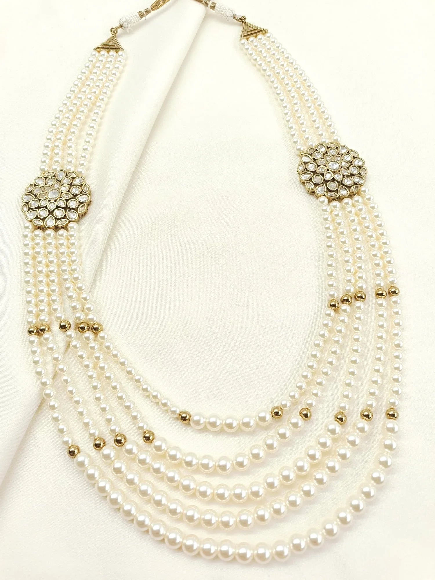 Ankit Groom Mala And Kalgi In White Pearl