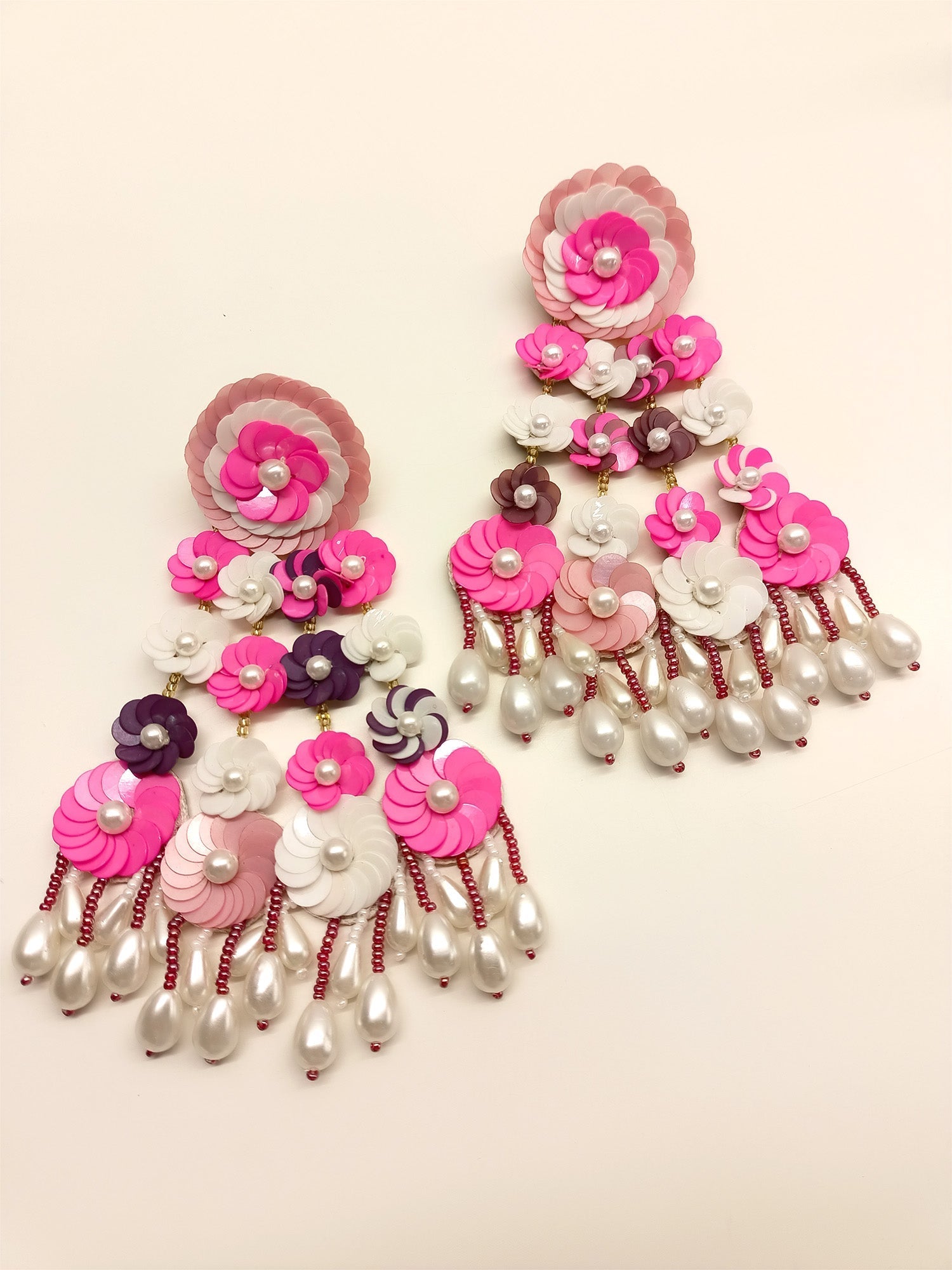 Manasa Pink Handmade Earrings - qivii