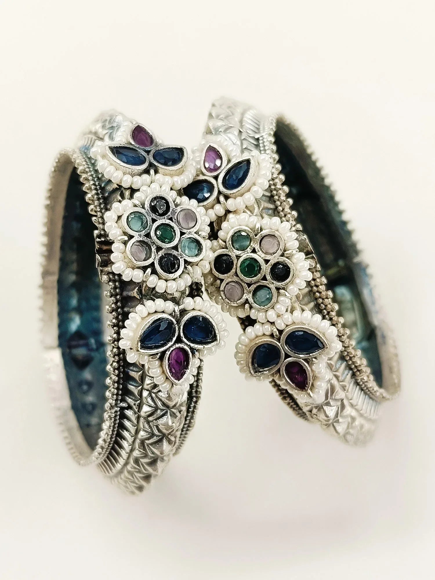 Hanvita Multi Colour Oxidized Bangle