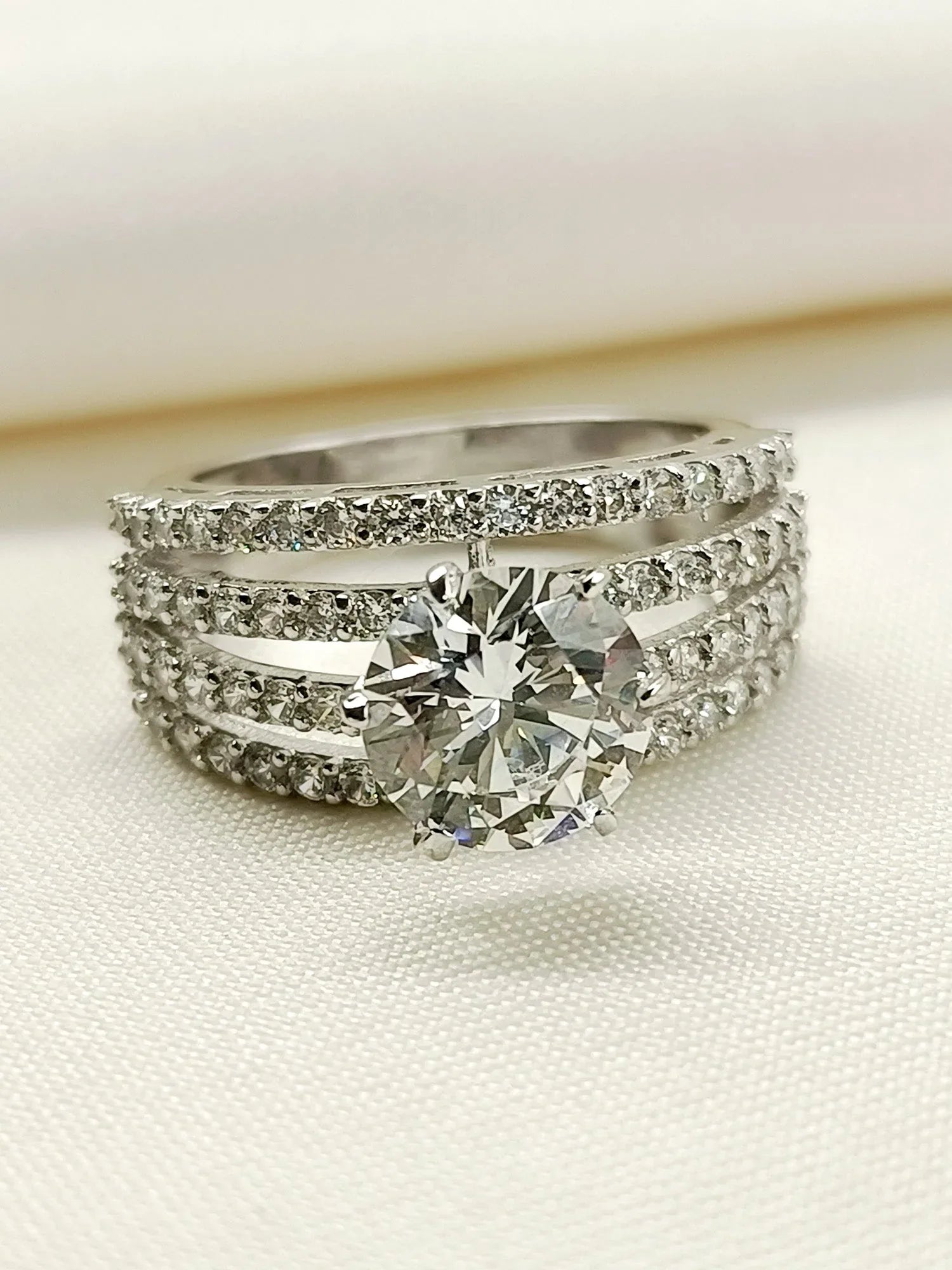 Ruheen 92.5 Silver Swarovski Stone Finger Ring