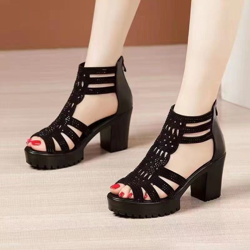 Women’s Alviera Peep-Toe Platform Block Heel Sandals – Soft Sole Roman Style Versatile Chic Sandals (US 4–9)