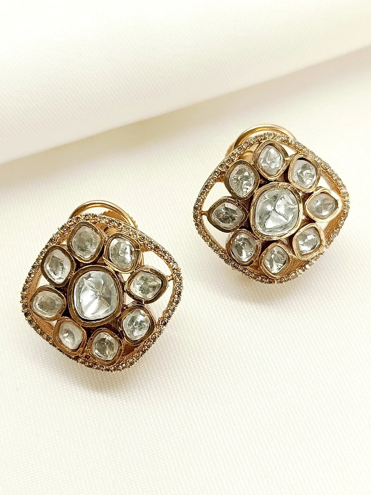 Kaushal White Kundan Tops