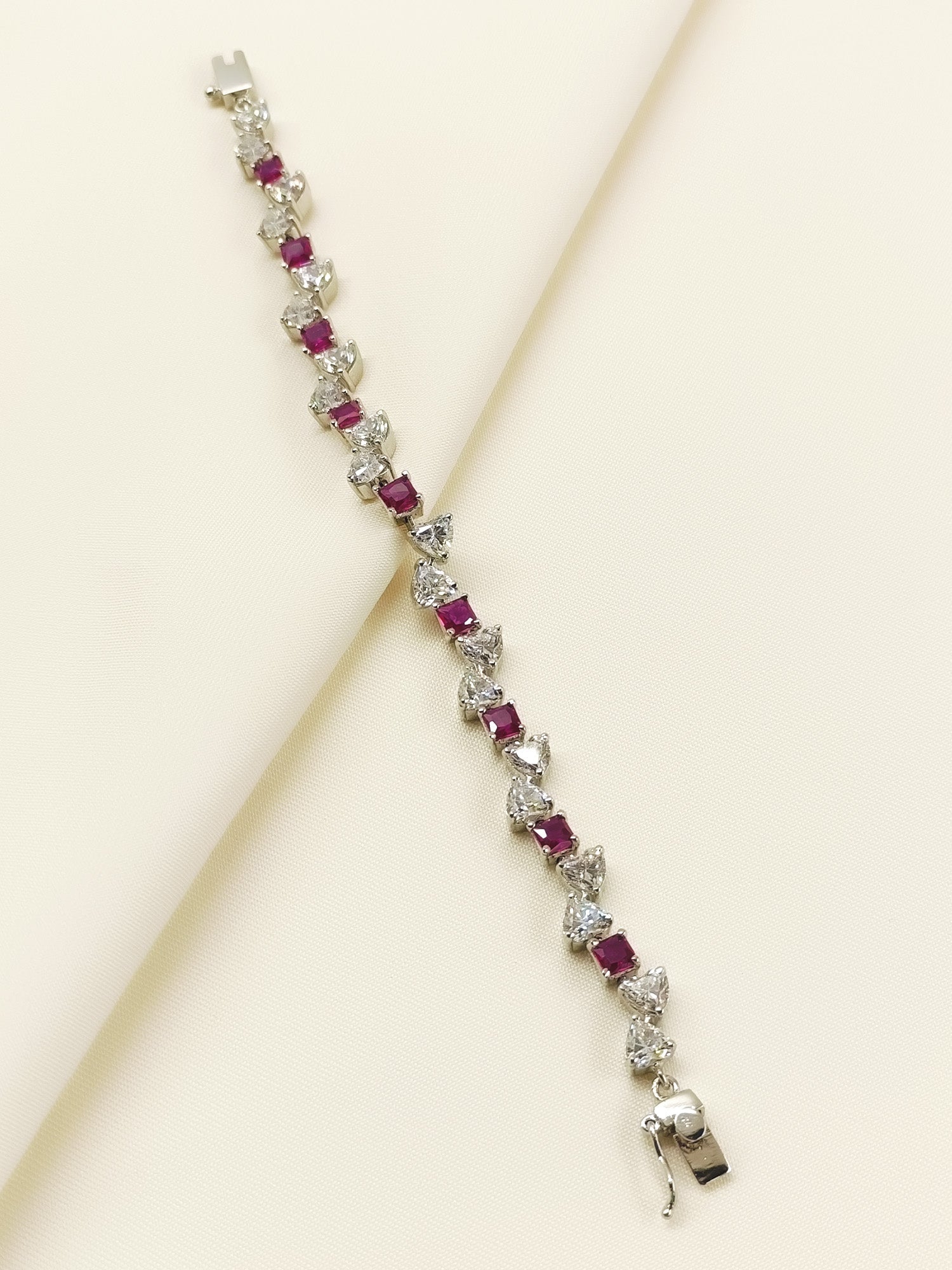Doyel Ruby 92.5 Silver Swarovski Stone Bracelet