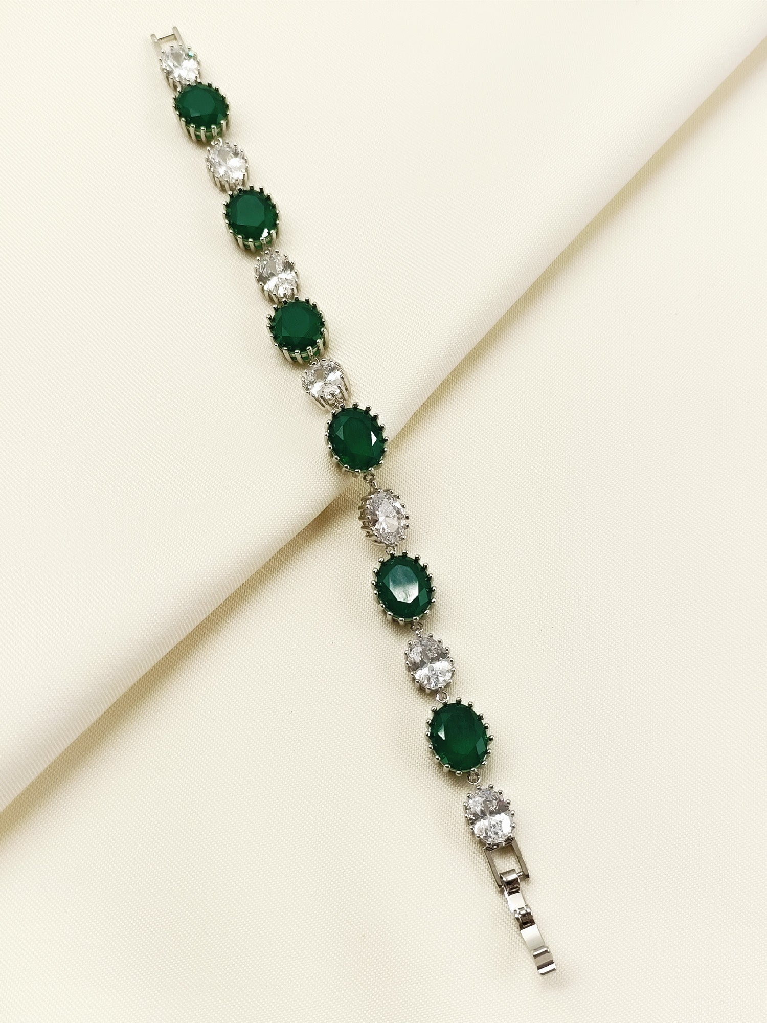 Gemma Green American Diamond Bracelet