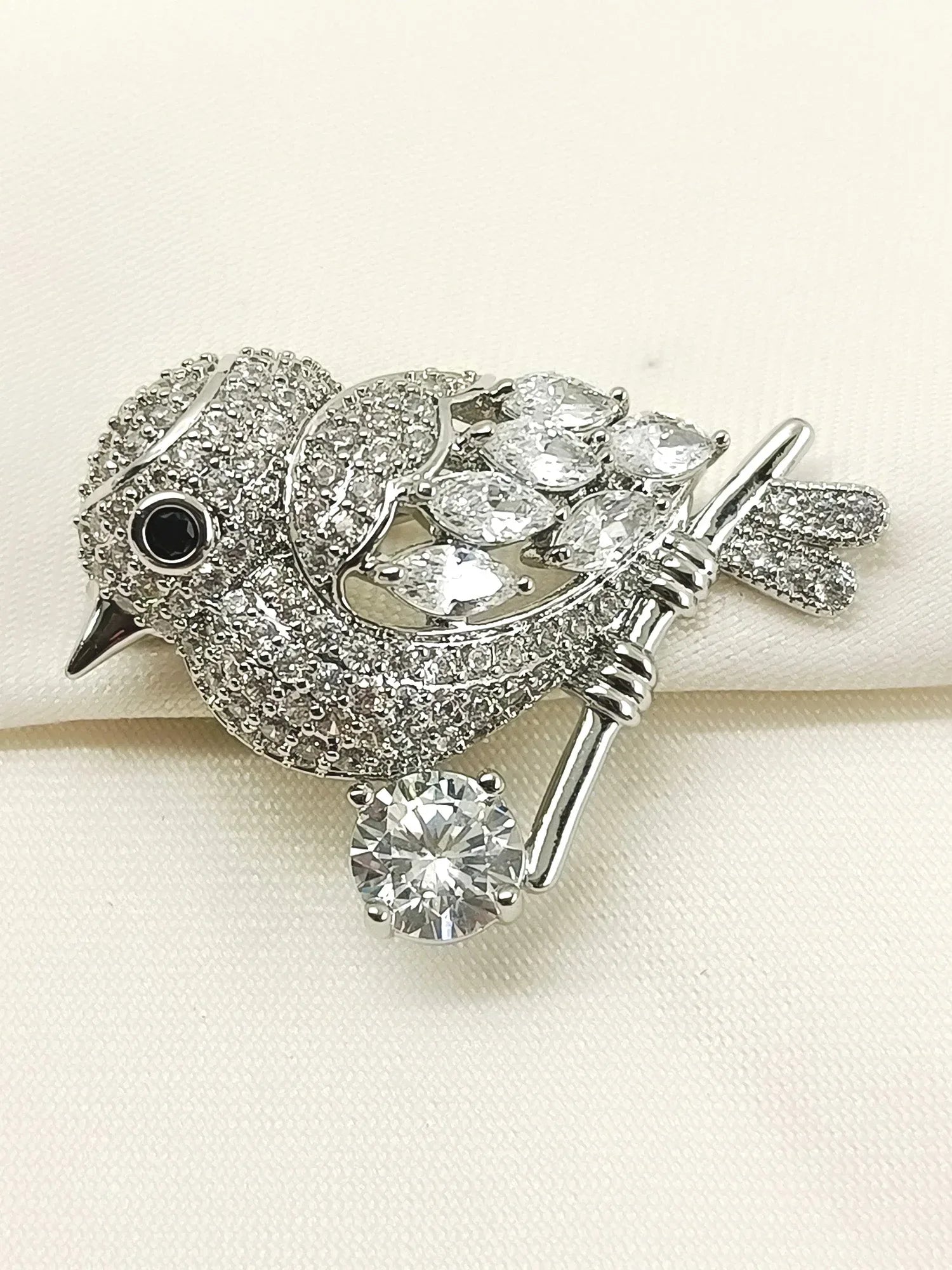 Aarya Silver Bird Brooch