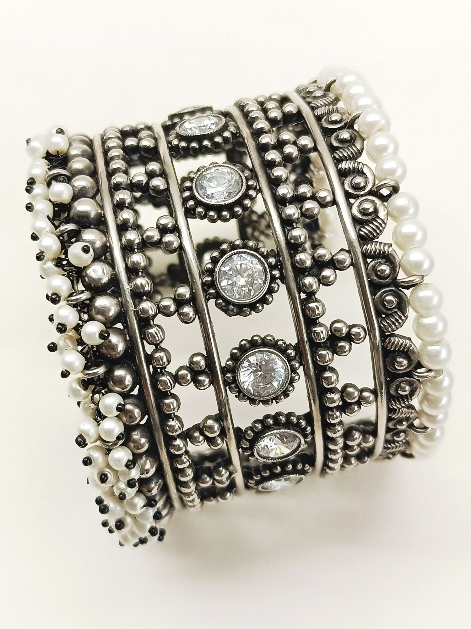 Fenja White Oxidized Bracelet
