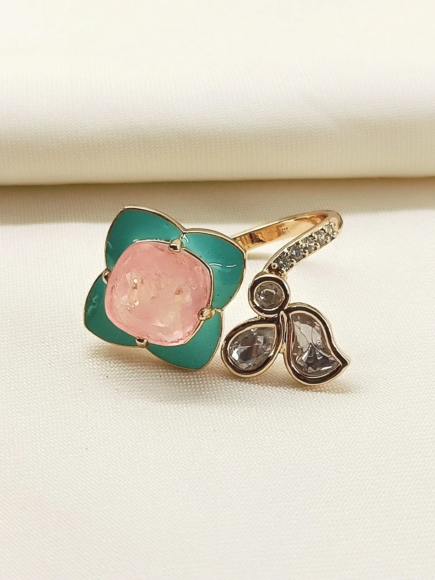Anamika Multi Colour Kundan Finger Ring