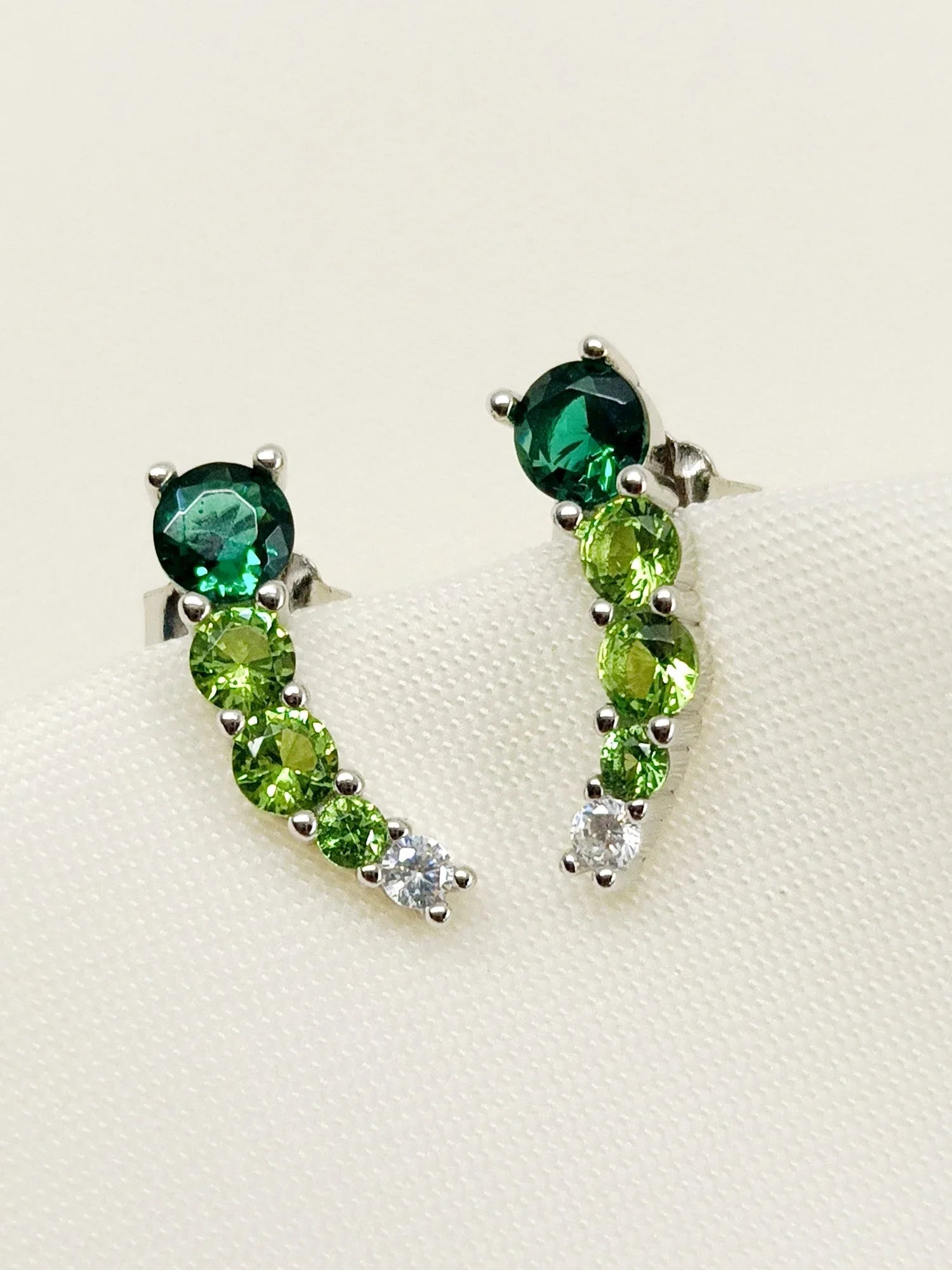 Kohinur Green 92.5 Silver Swarovski Stone Tops