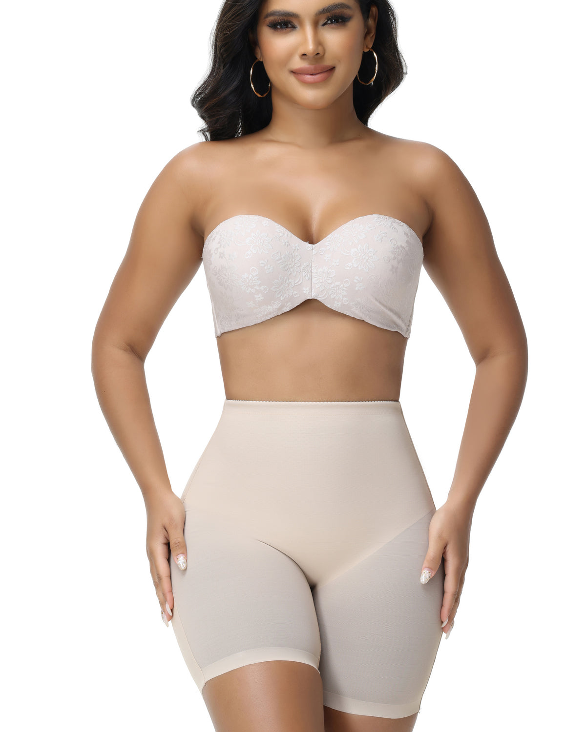 Women's Seamless Mesh High Waist Shapewear Shorts Thigh Slimmer Underwear - By Qivii