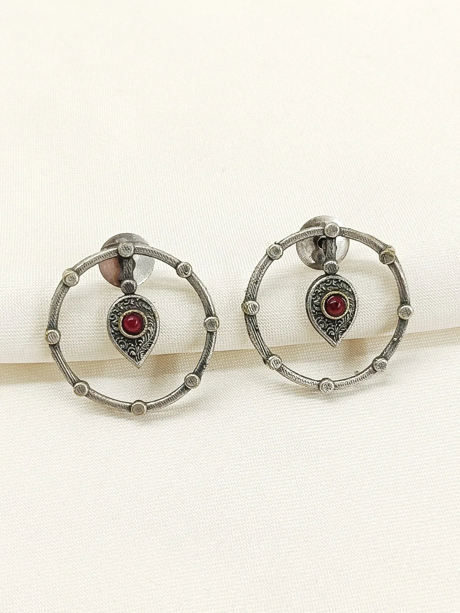 Rithun Red Oxidized Tops