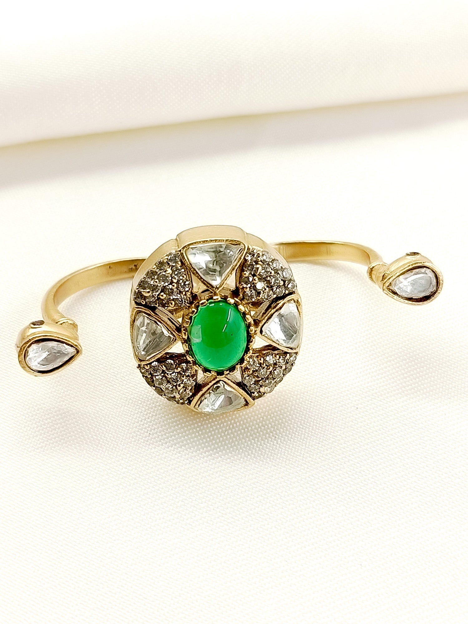 Aniya Green American Diamond Finger Ring