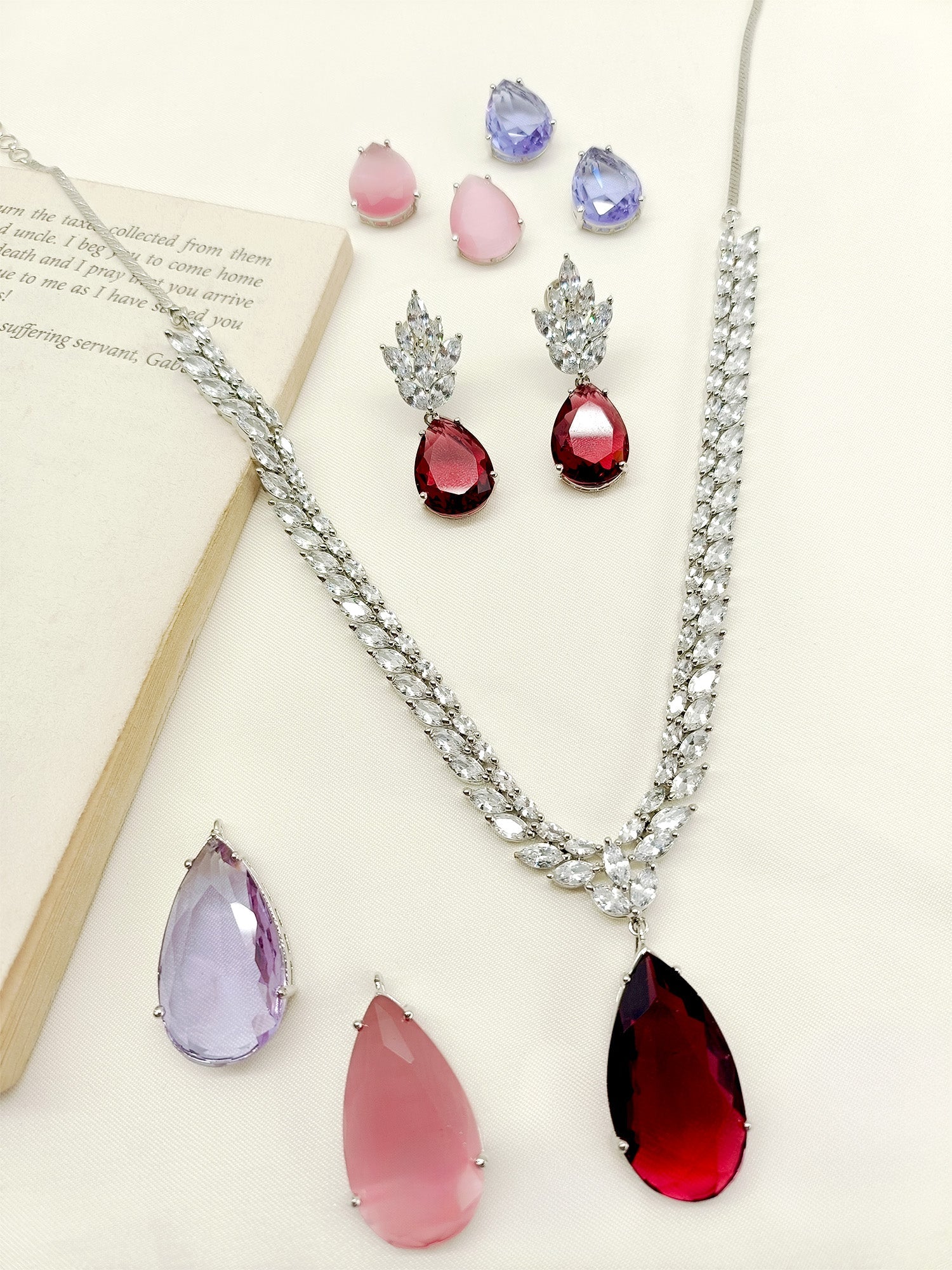 Angela Changeable American Diamond Set - qivii