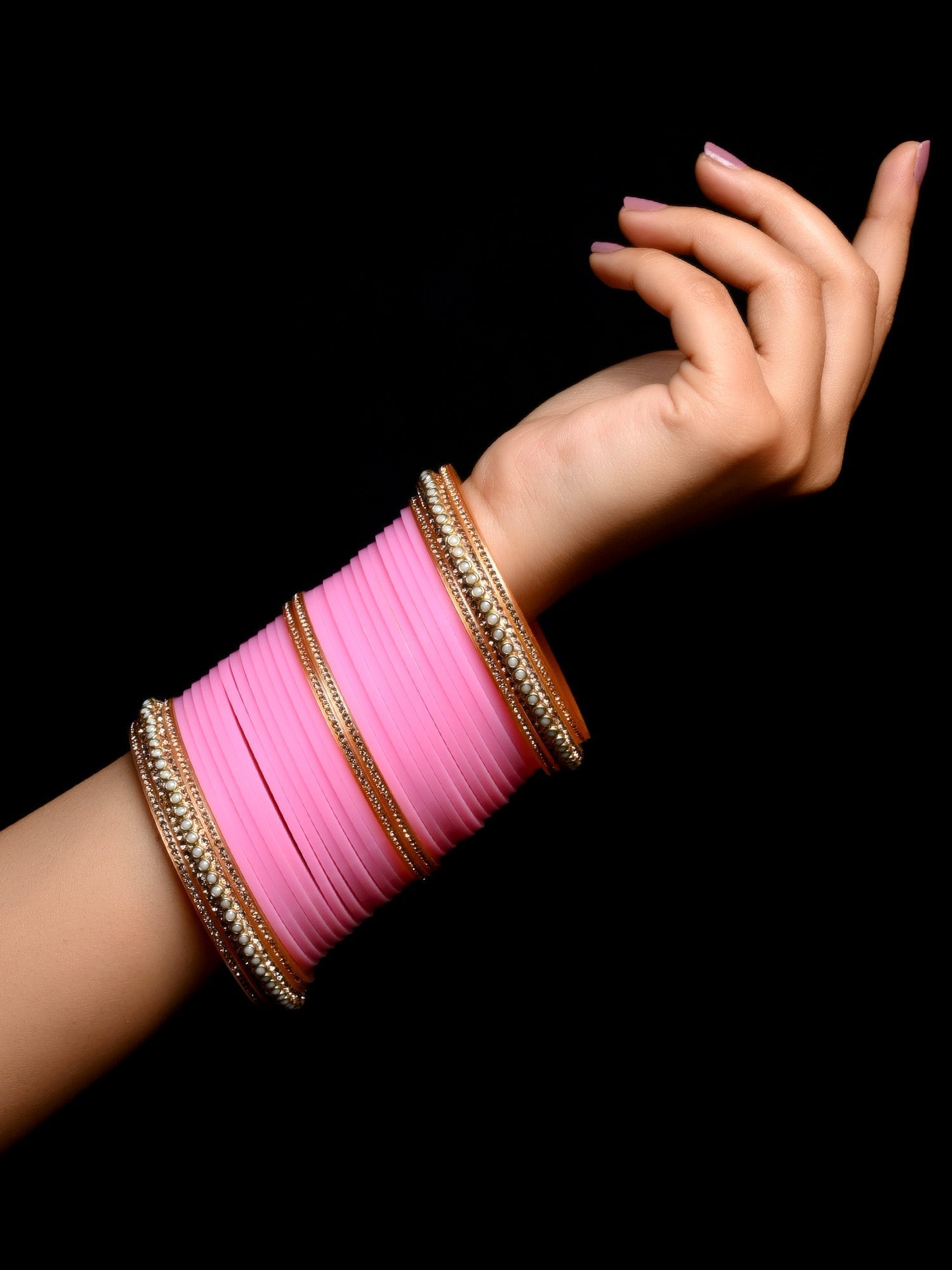 Samriddhi Pink Punjabi Chura - qivii