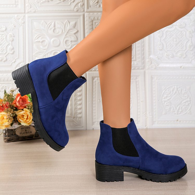 Women's London Fog Chelsea - Royal Blue Suede Platform Ankle Boots (US 4-10)
