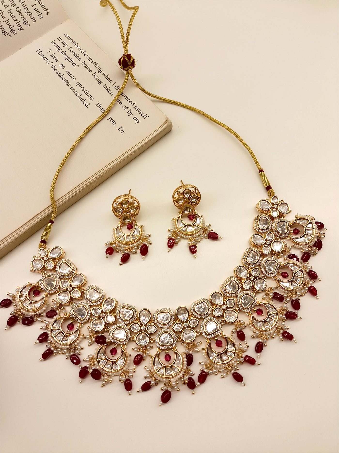 Zaria Ruby Kundan Necklace Set
