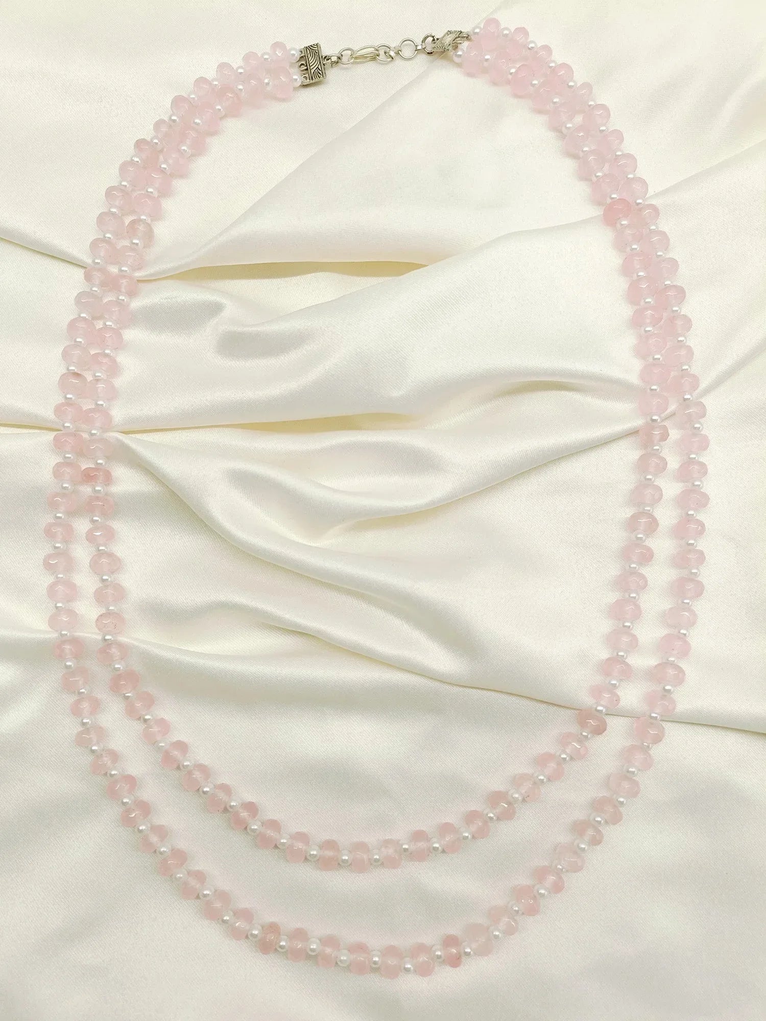 Anshula Pink Double Layerd Beads Neckpiece