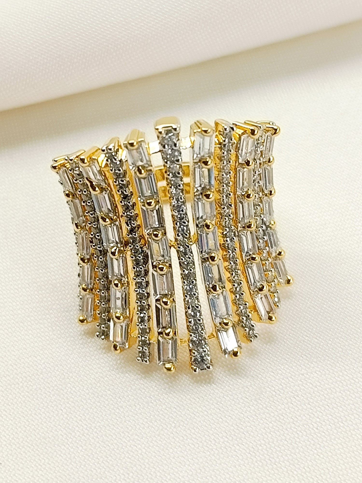 Haarika White American Diamond Finger Ring