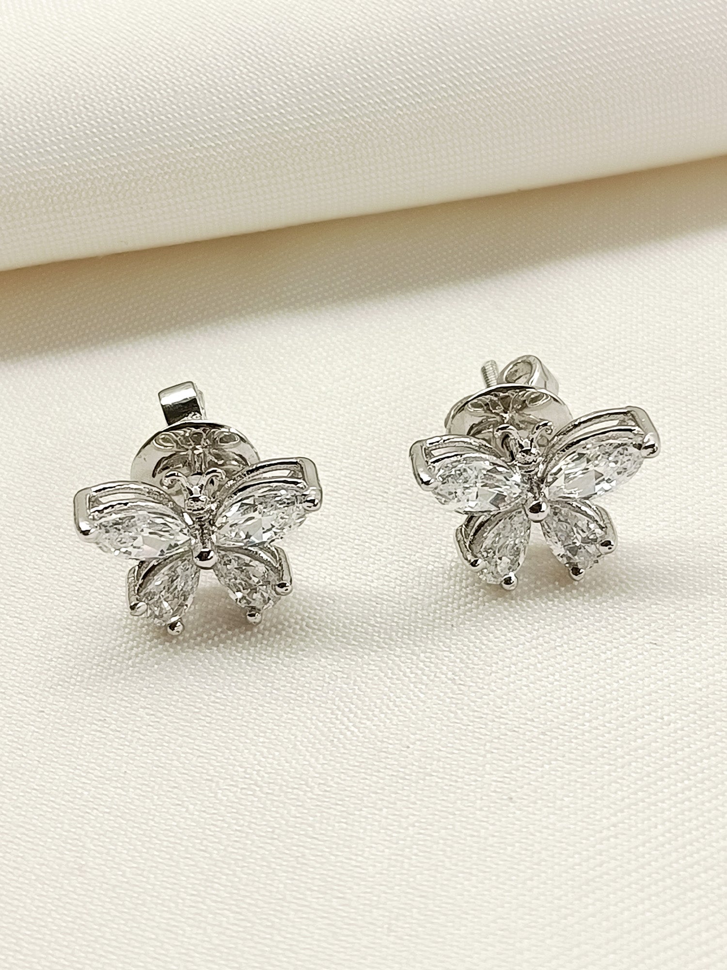 Kiara 92.5 Silver Swarovski Stone Tops - qivii