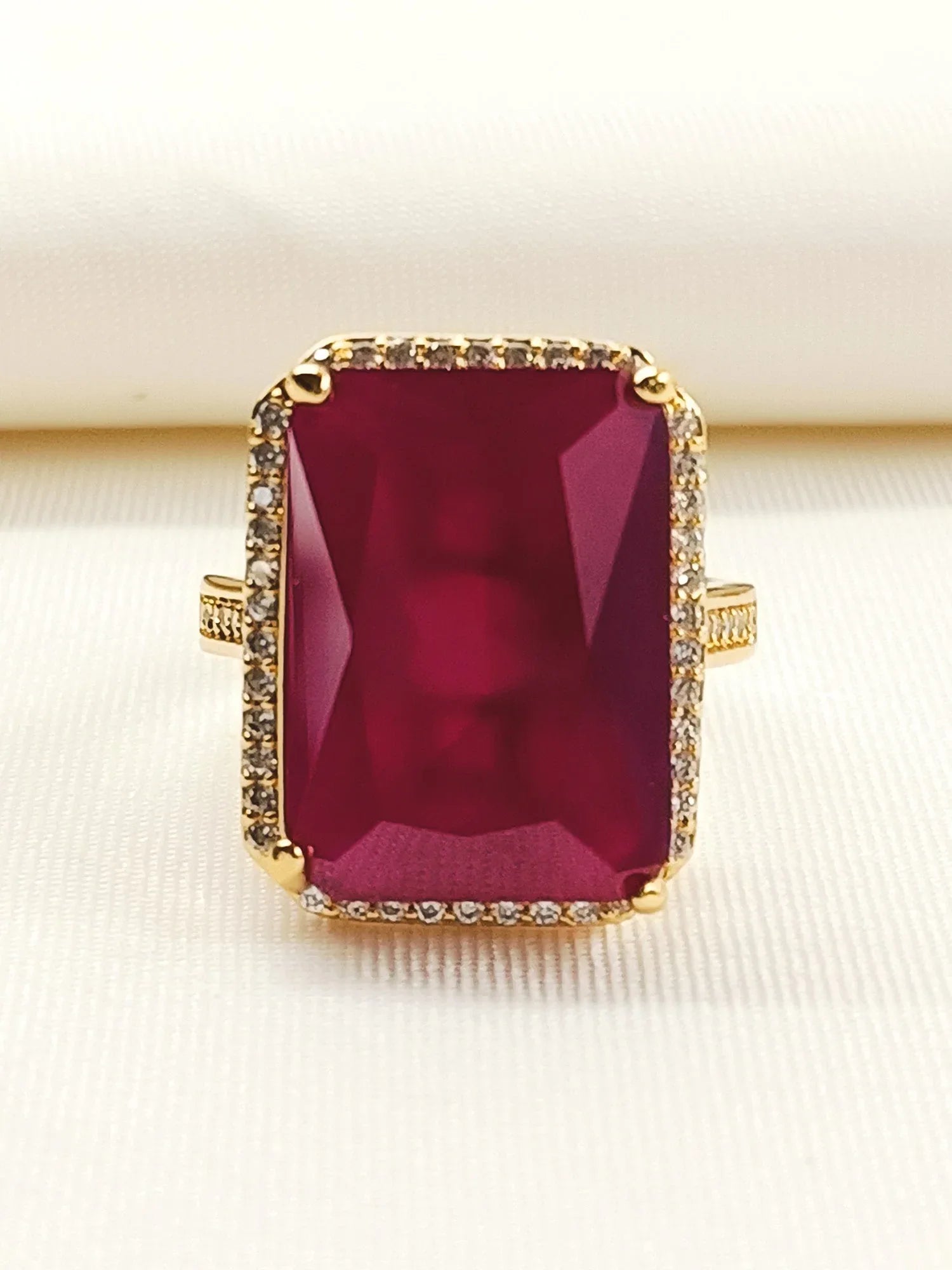 Lovemallow Ruby American Diamond Finger Ring