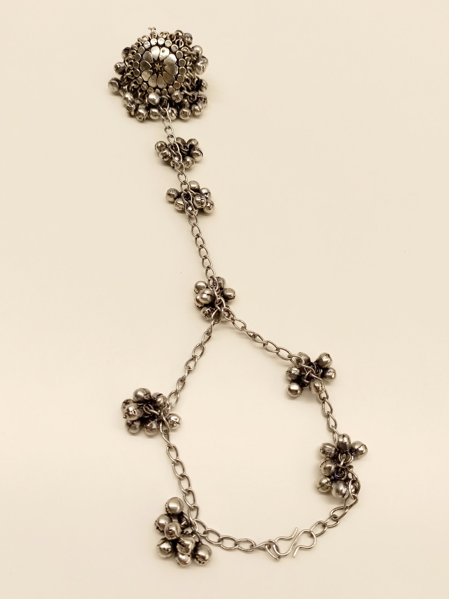 Blessy Oxidized Silver Hathphool - qivii