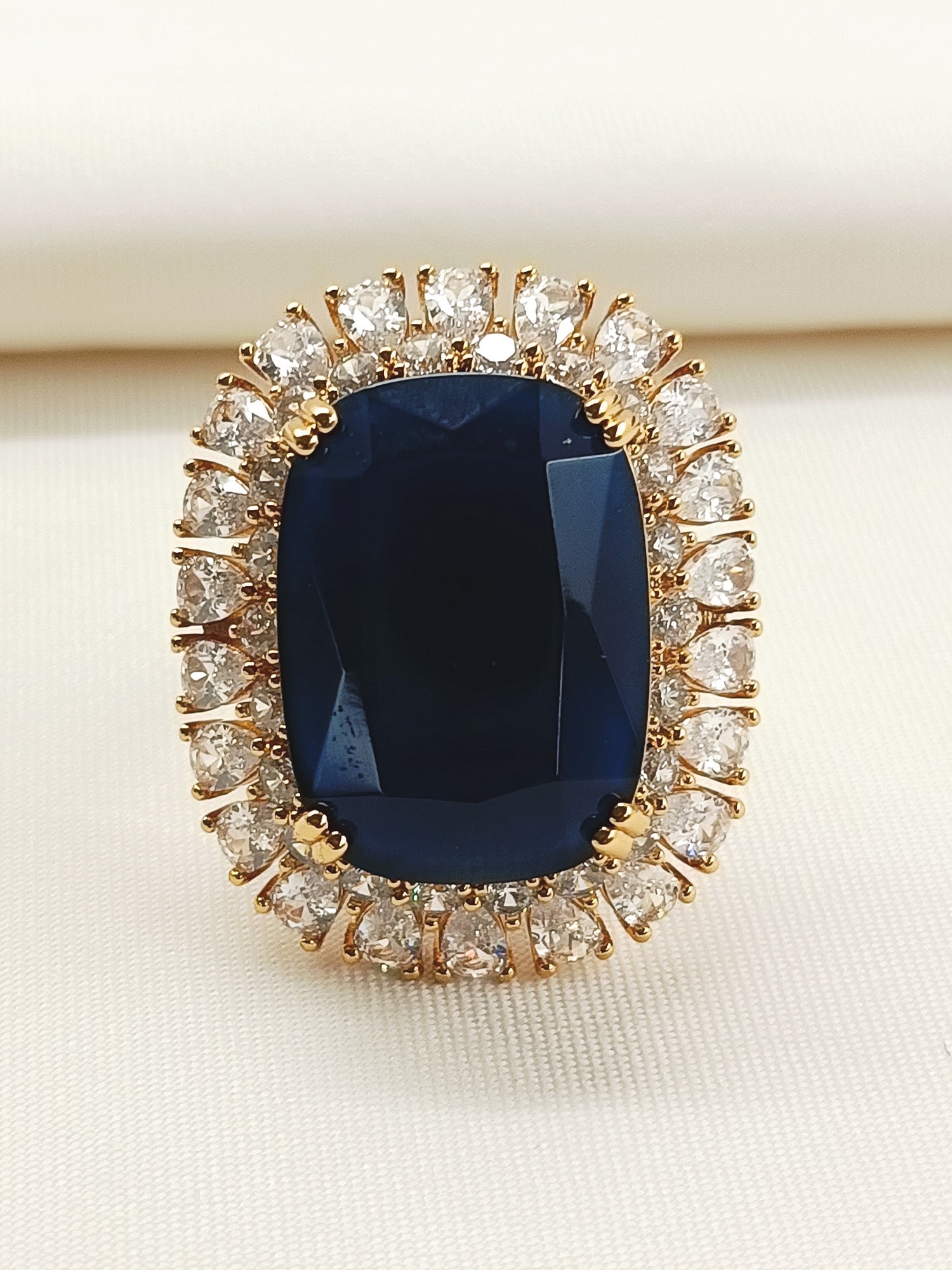 Pareeka Blue American Diamond Finger Ring
