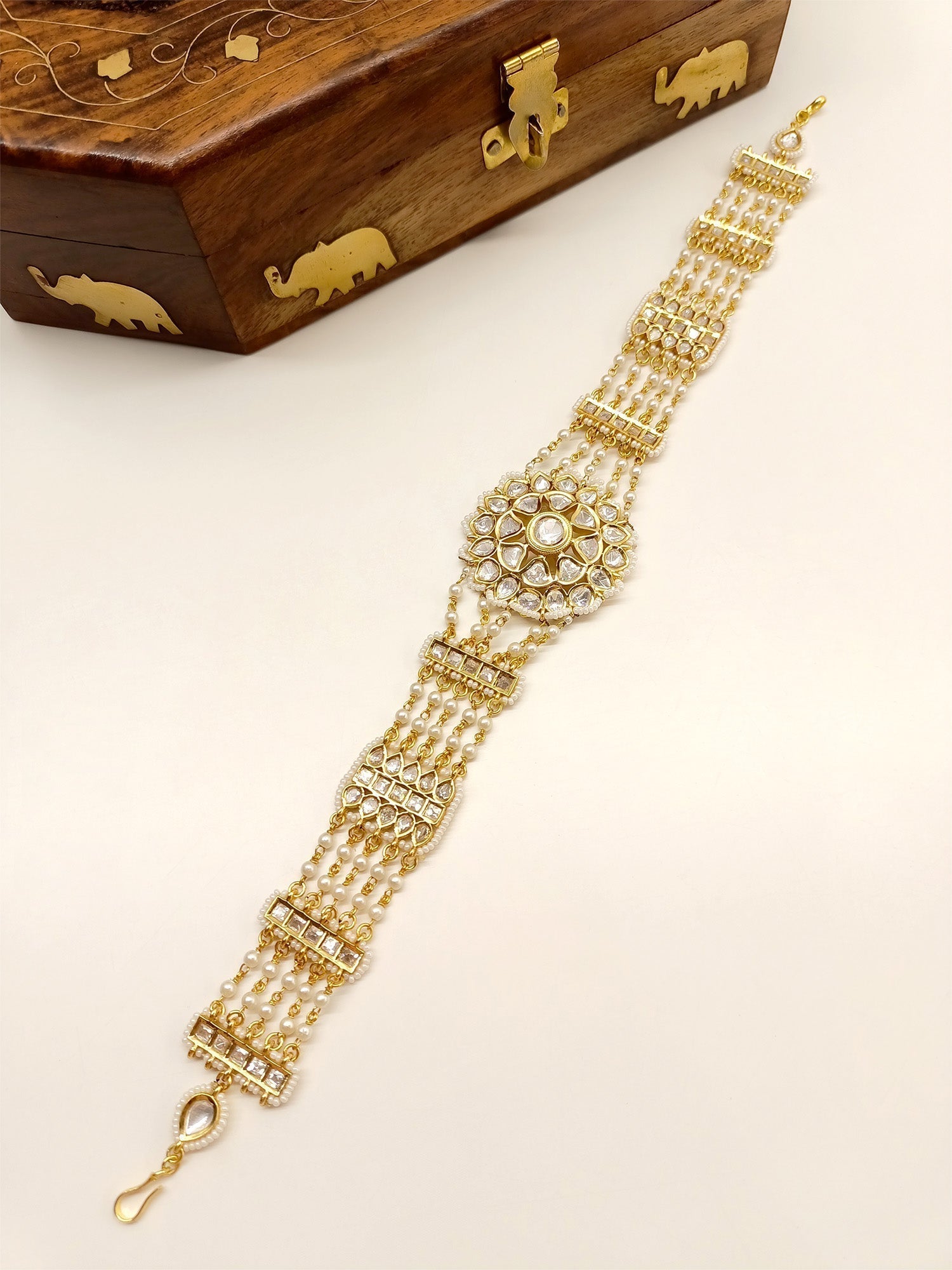Heer Gold Plated Kundan Sheeshpatti - qivii