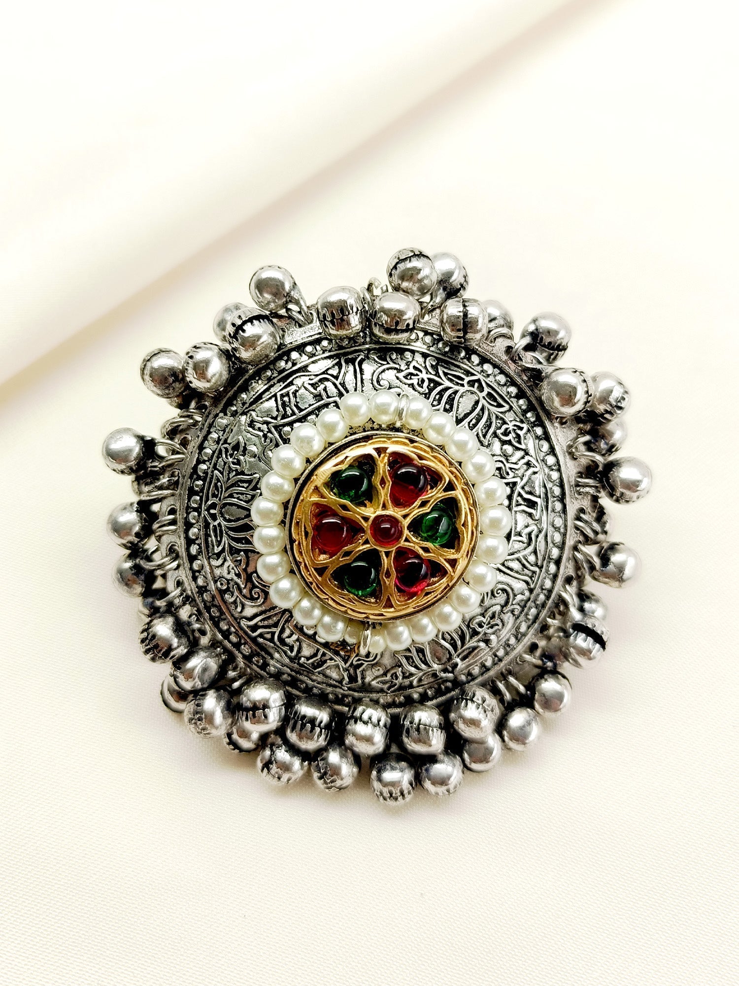 Katha M & G Oxidized Finger Ring - qivii