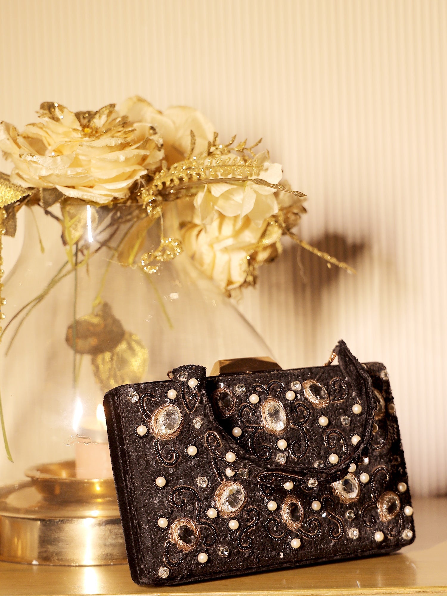 Asmal Black Evening Clutch - qivii