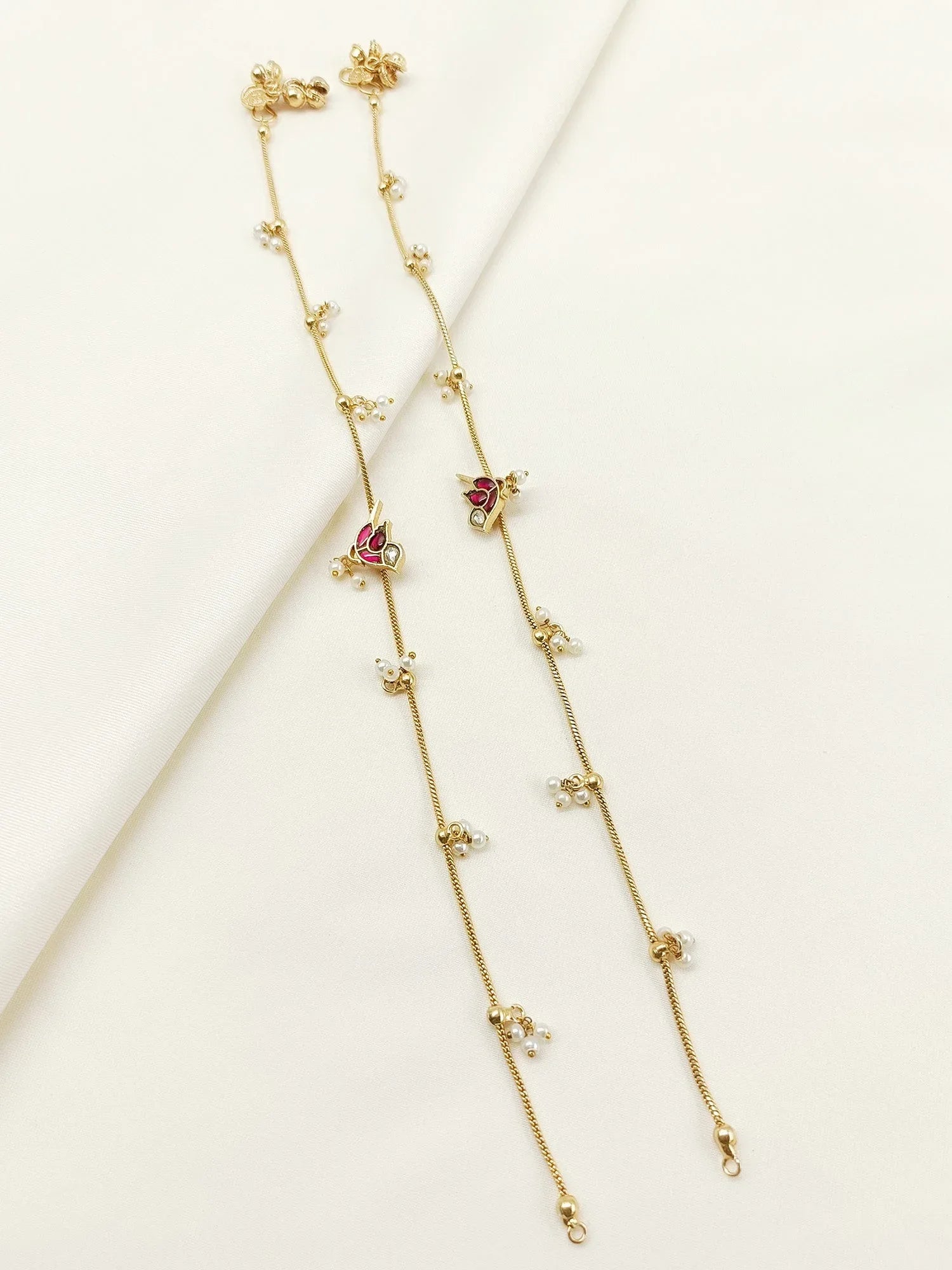 Mihi Ruby Kundan Anklet