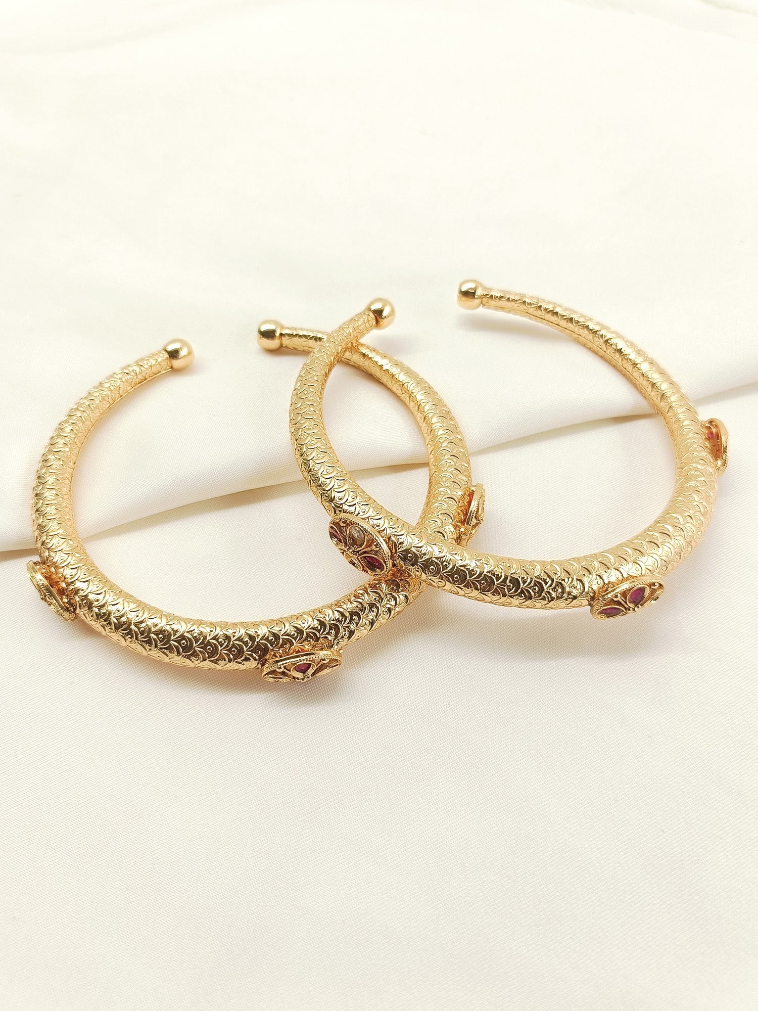 Indumati Ruby Hasli Styled Antique Anklet