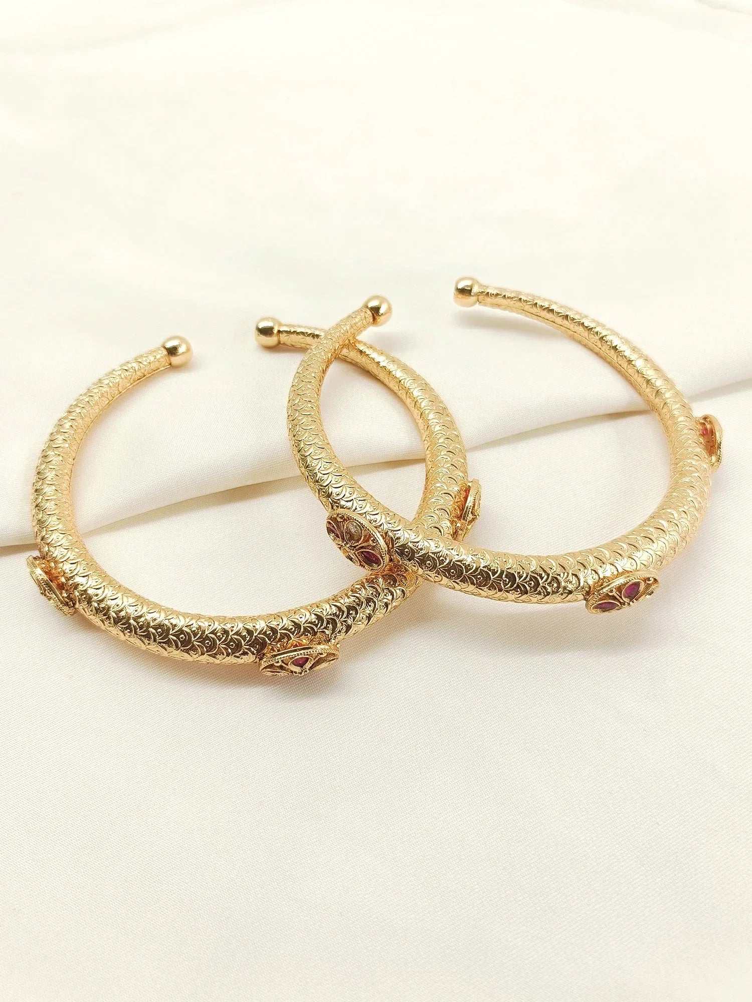 Indumati Ruby Hasli Styled Antique Anklet