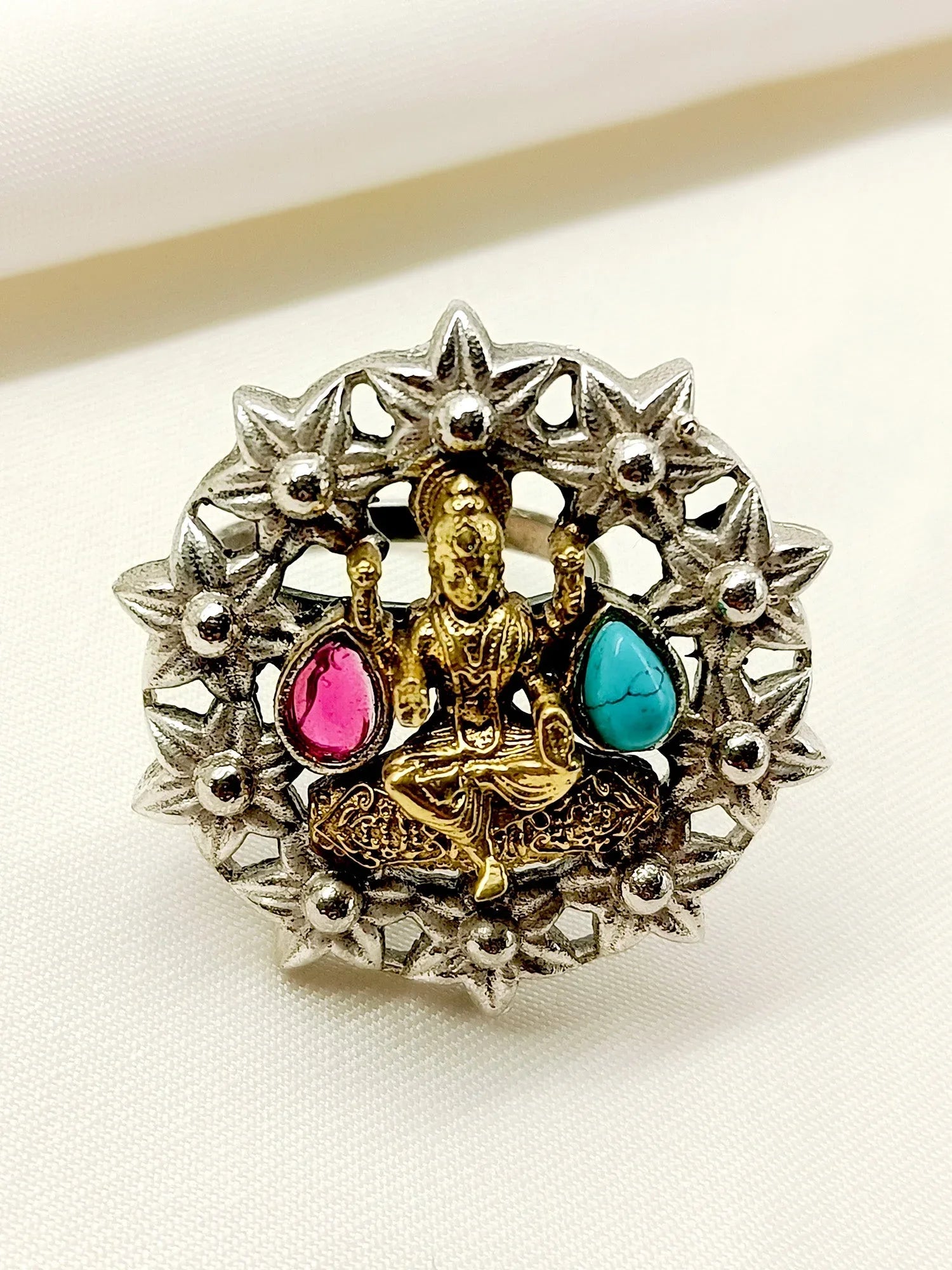 Anjuli M & F Laxmi Ji Oxidized Finger Ring