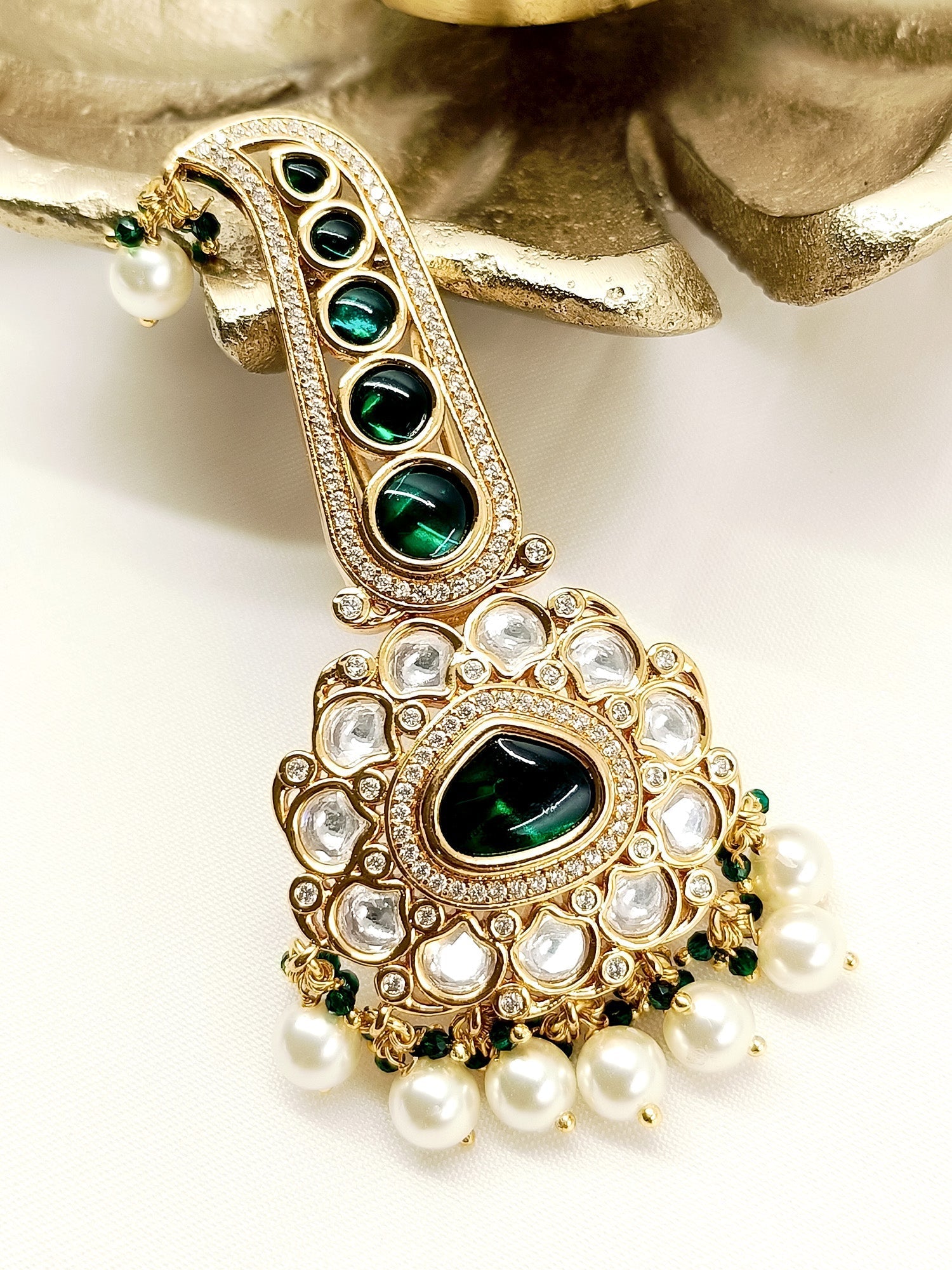 Poorav Green Kundan Dulha Kalgi - qivii