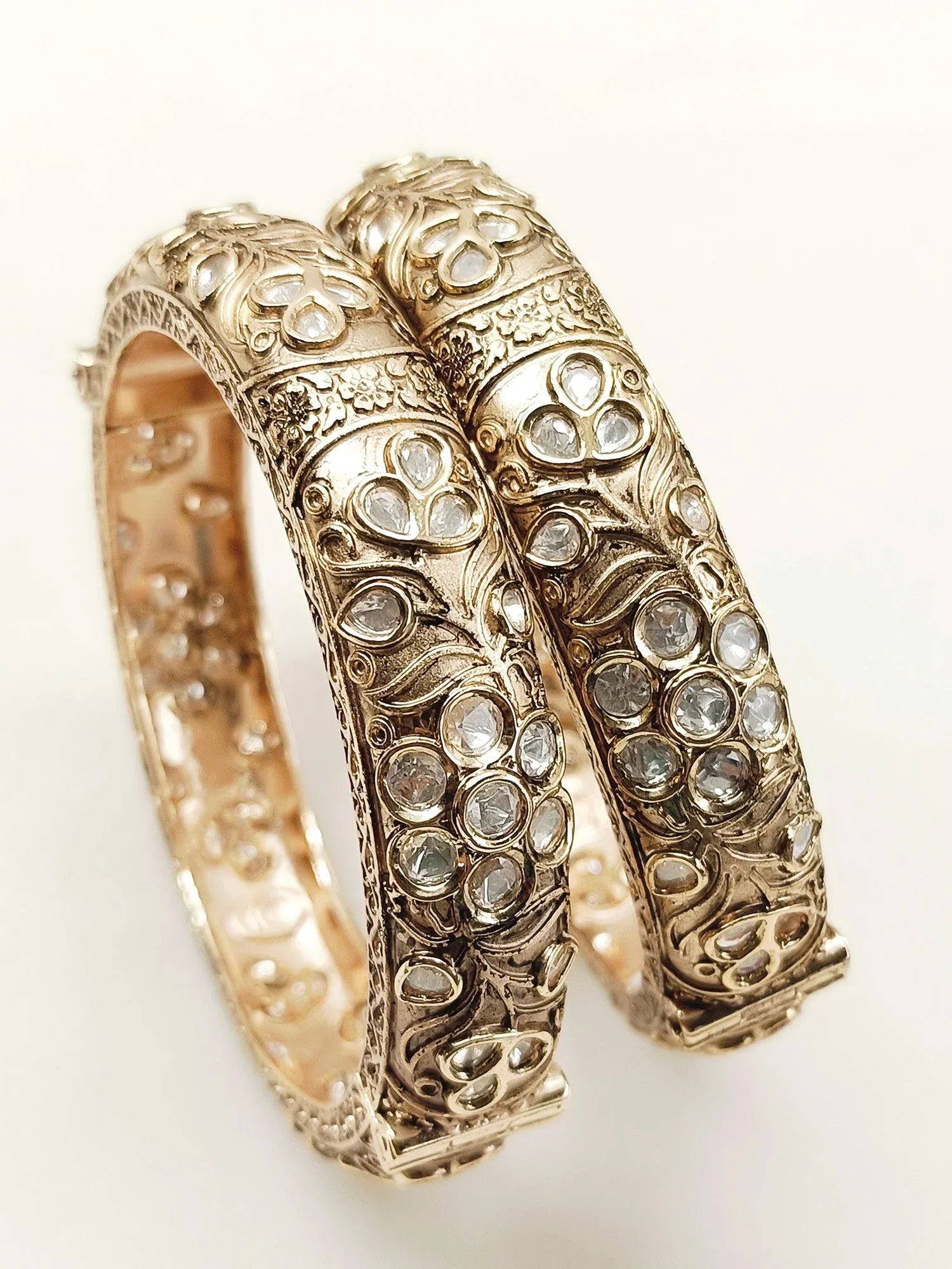 Shibani White Kundan Bangles