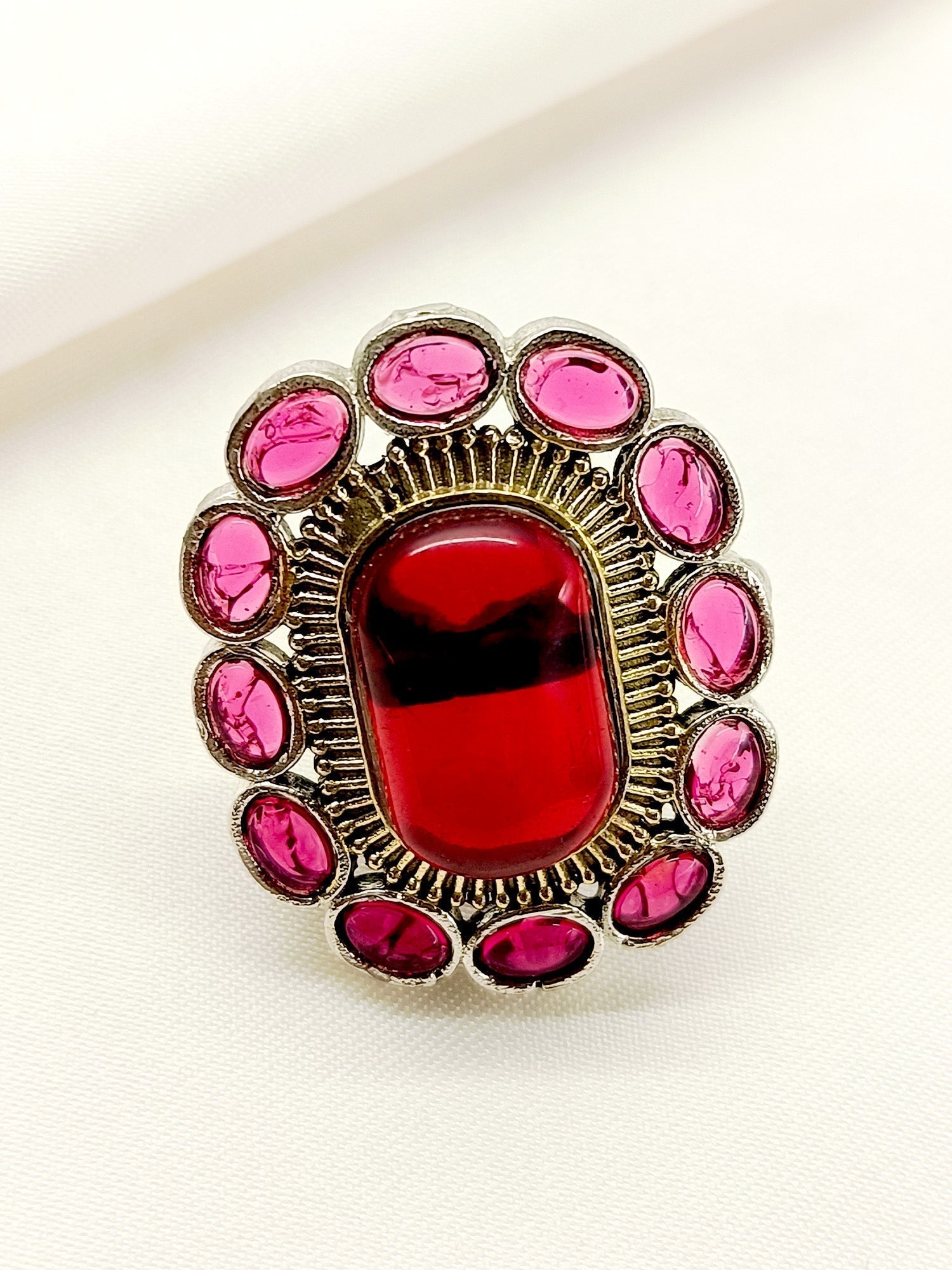 Shaan Majenta Oxidized Finger Ring - qivii