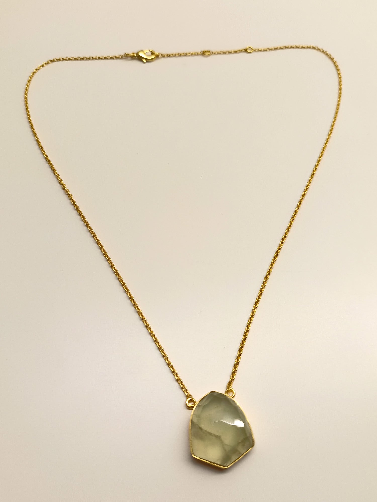 Amreen Mint Green Natural Stone Neckpiece - qivii