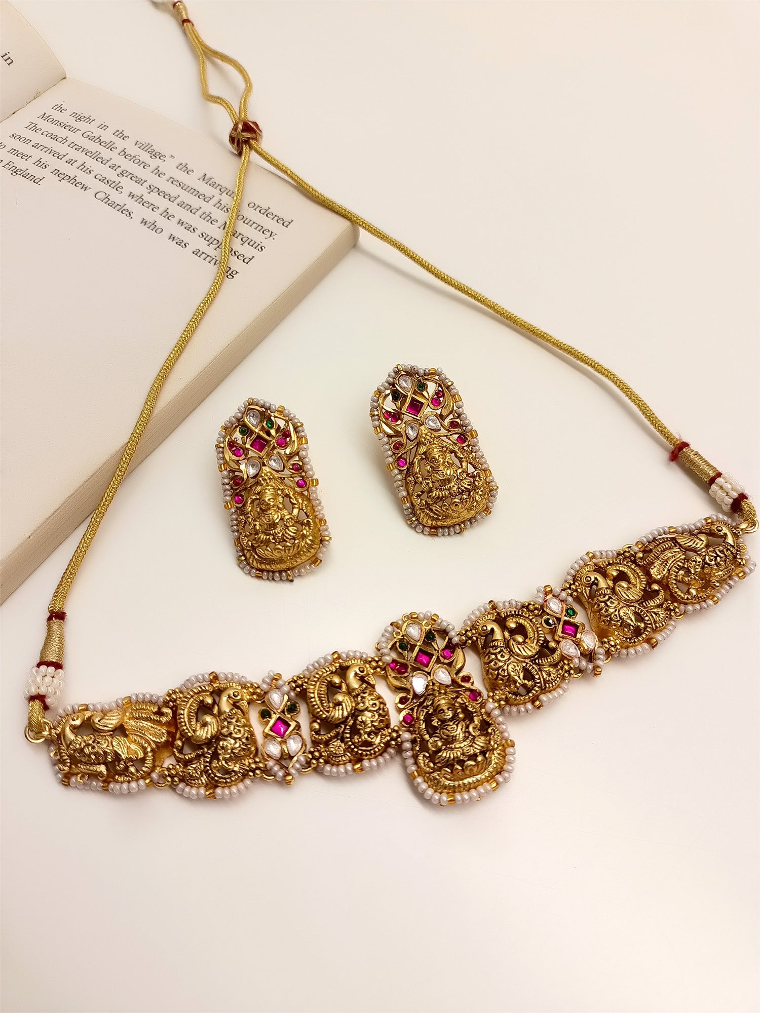 Kashifa M & G Antique Temple Choker Set - qivii