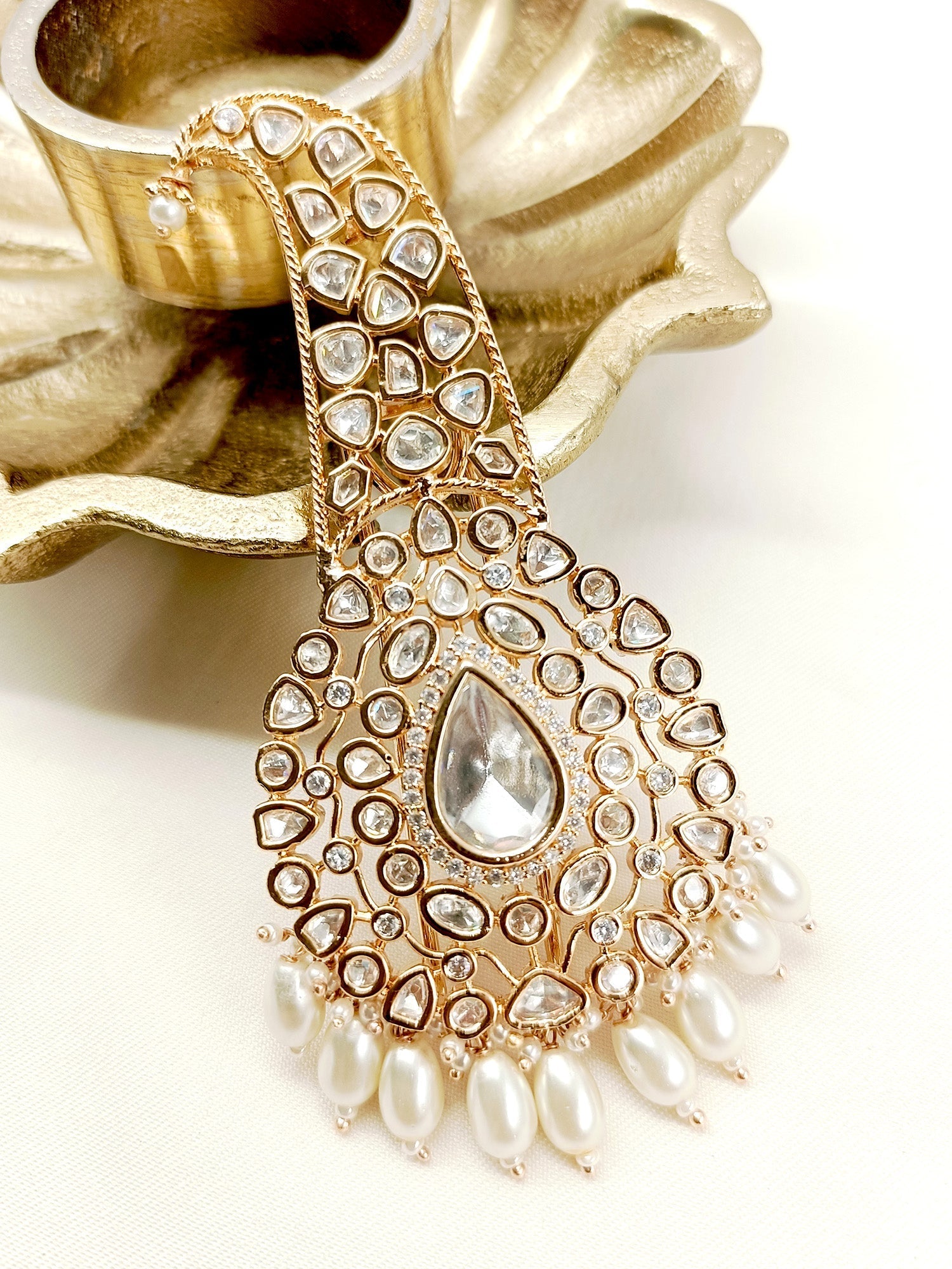 Vivaan White Kundan Dulha Kalgi - qivii