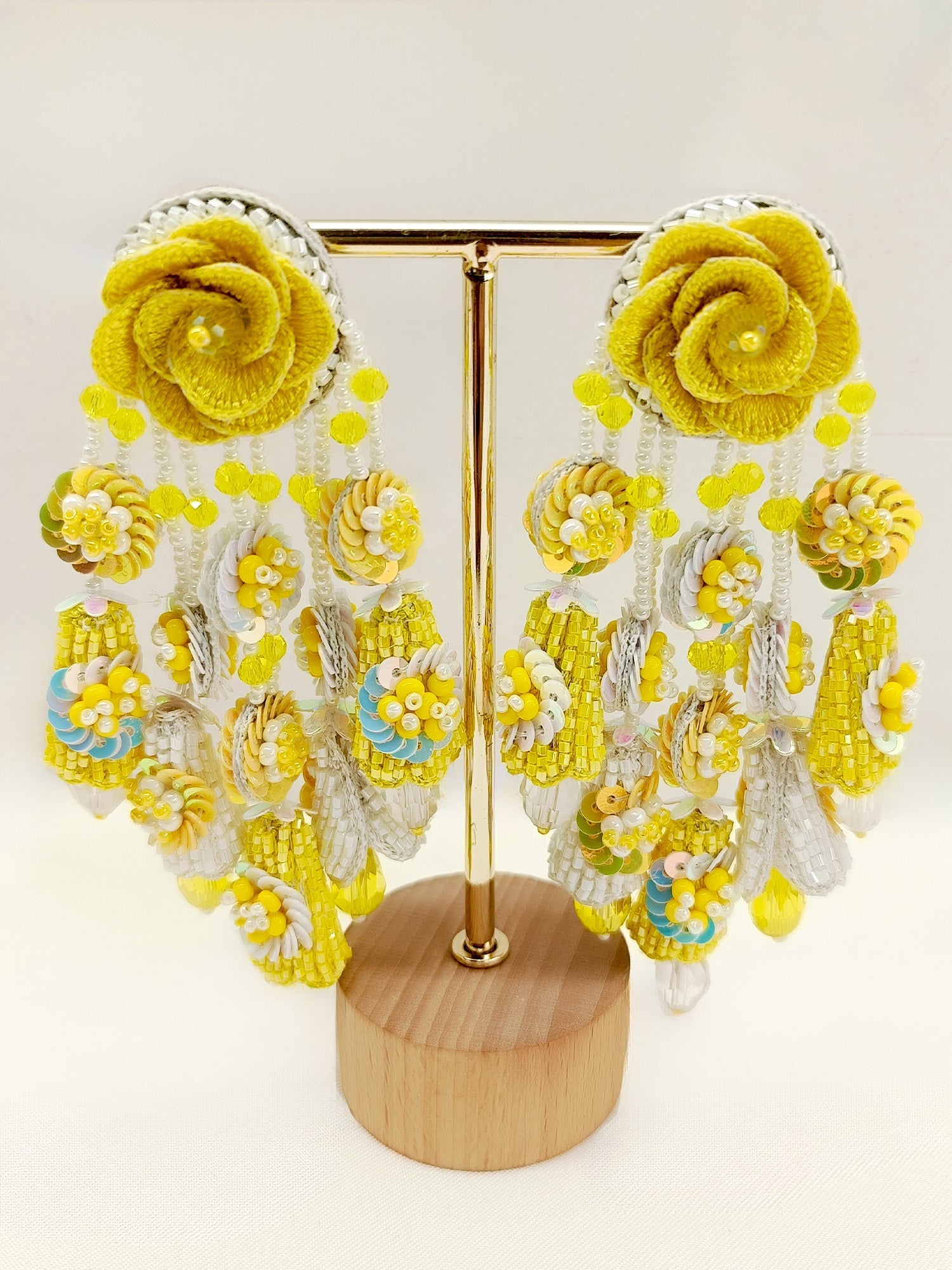 Mihika Yellow Handmade Earrings - qivii